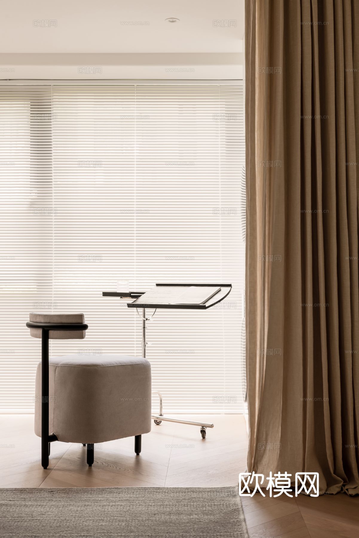 现代家装设计 客厅卧室餐厅 黑白灰 公寓效果图下载（渲染图4）