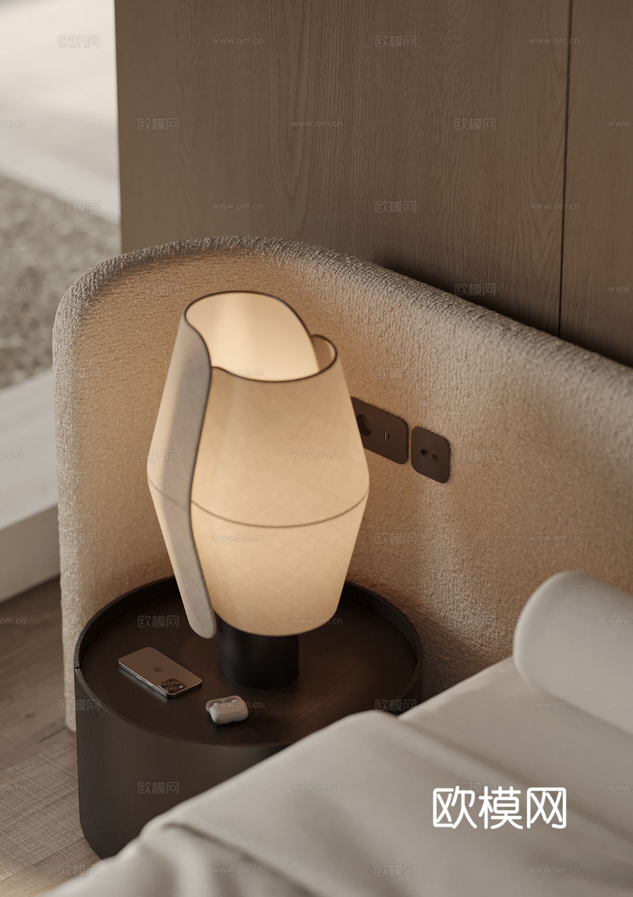 现代简约家装效果图 客厅卧室餐厅 黑自灰效果图下载（渲染图6）