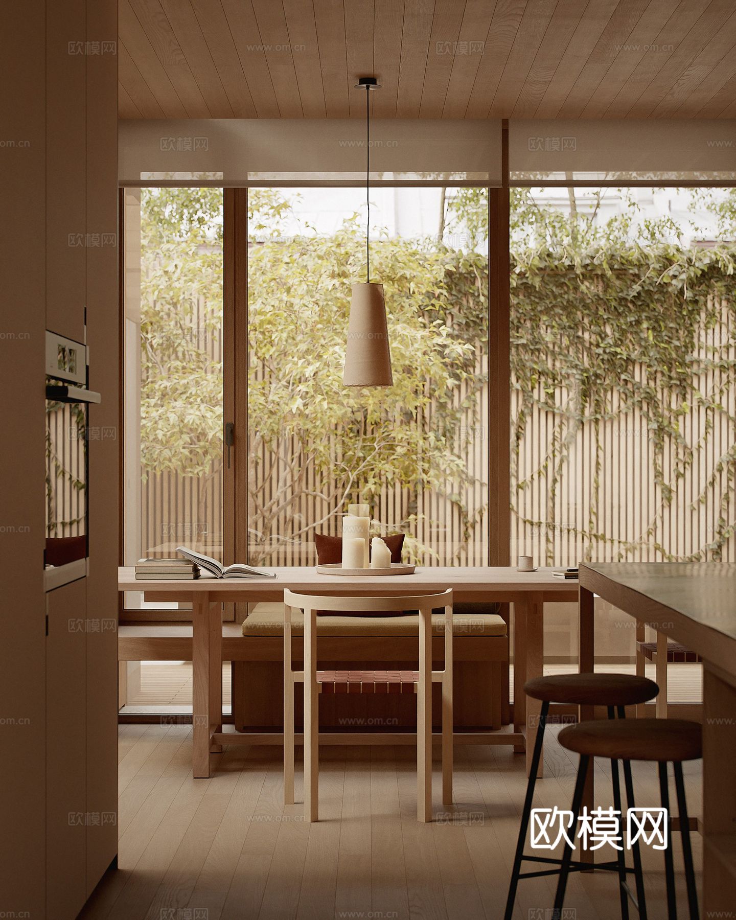 原木家装效果图 客厅卧室餐厅 黑白灰效果图下载（渲染图13）