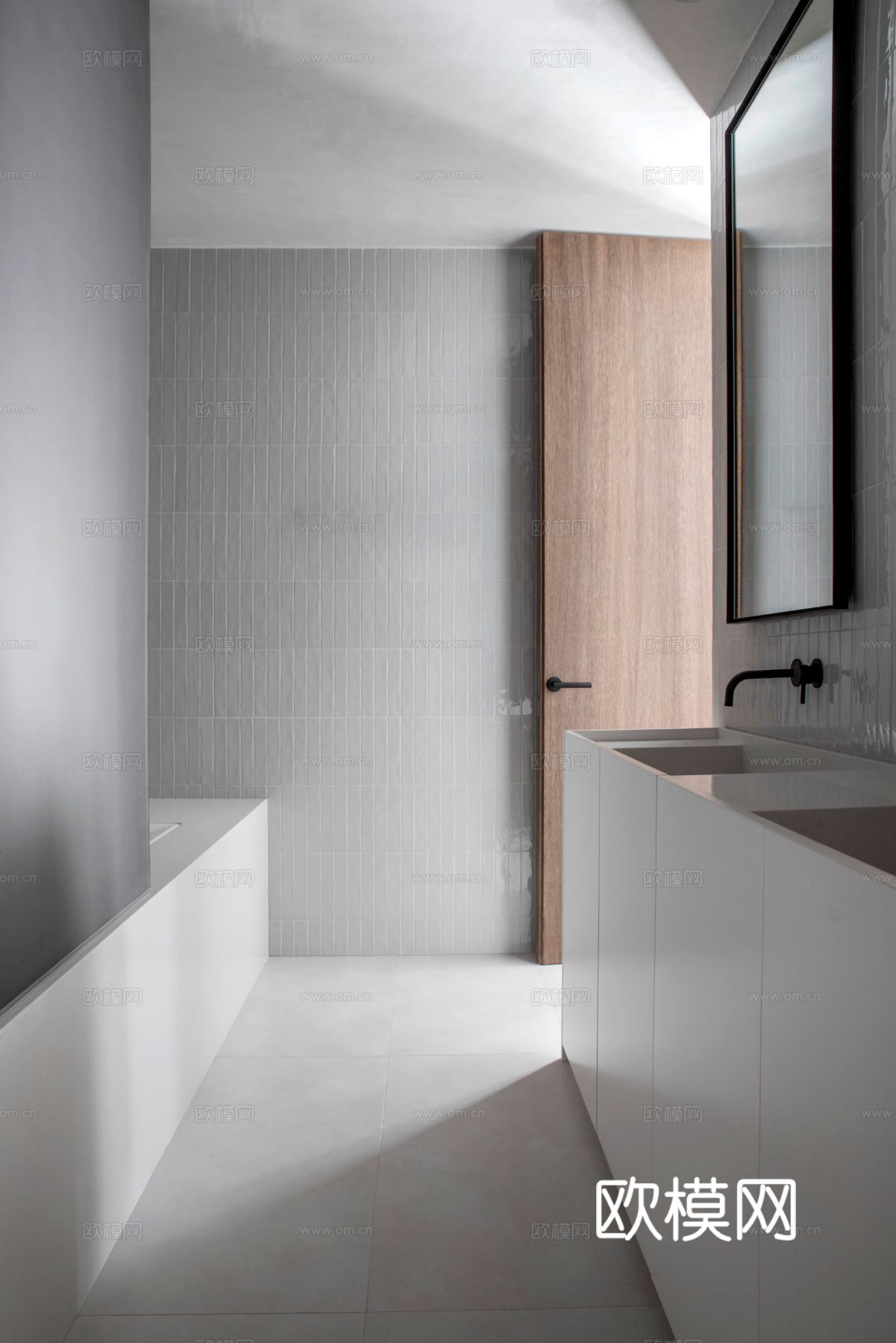 现代简约家装效果图 客厅卧室餐厅 黑白灰效果图下载（渲染图13）