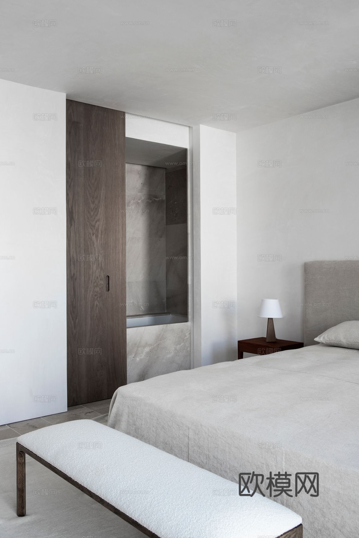 现代小户型简约家装效果图 客厅卧室餐厅 黑白灰效果图下载（渲染图13）