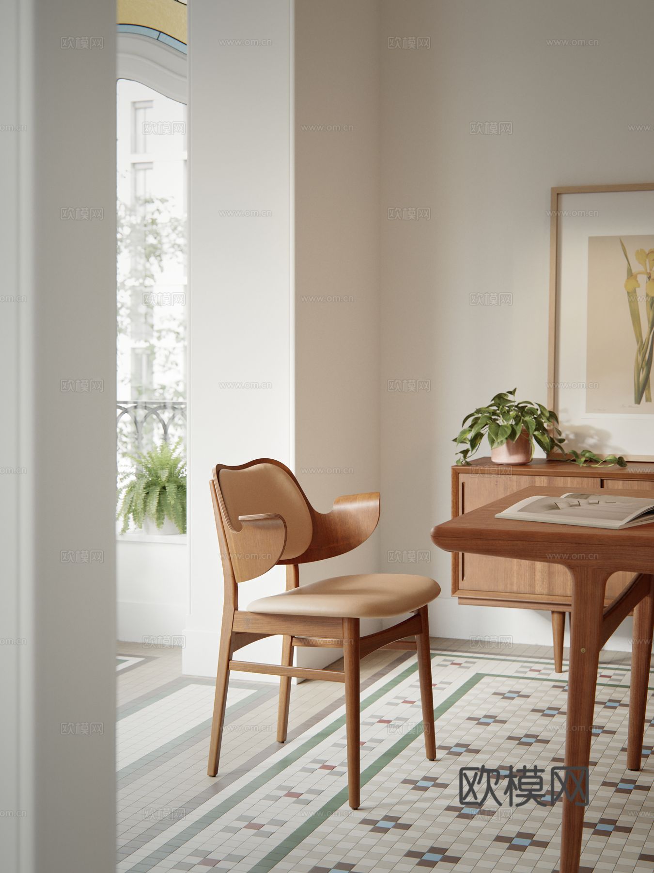 原木家装效果图 客厅卧室餐厅 黑白灰效果图下载（渲染图6）