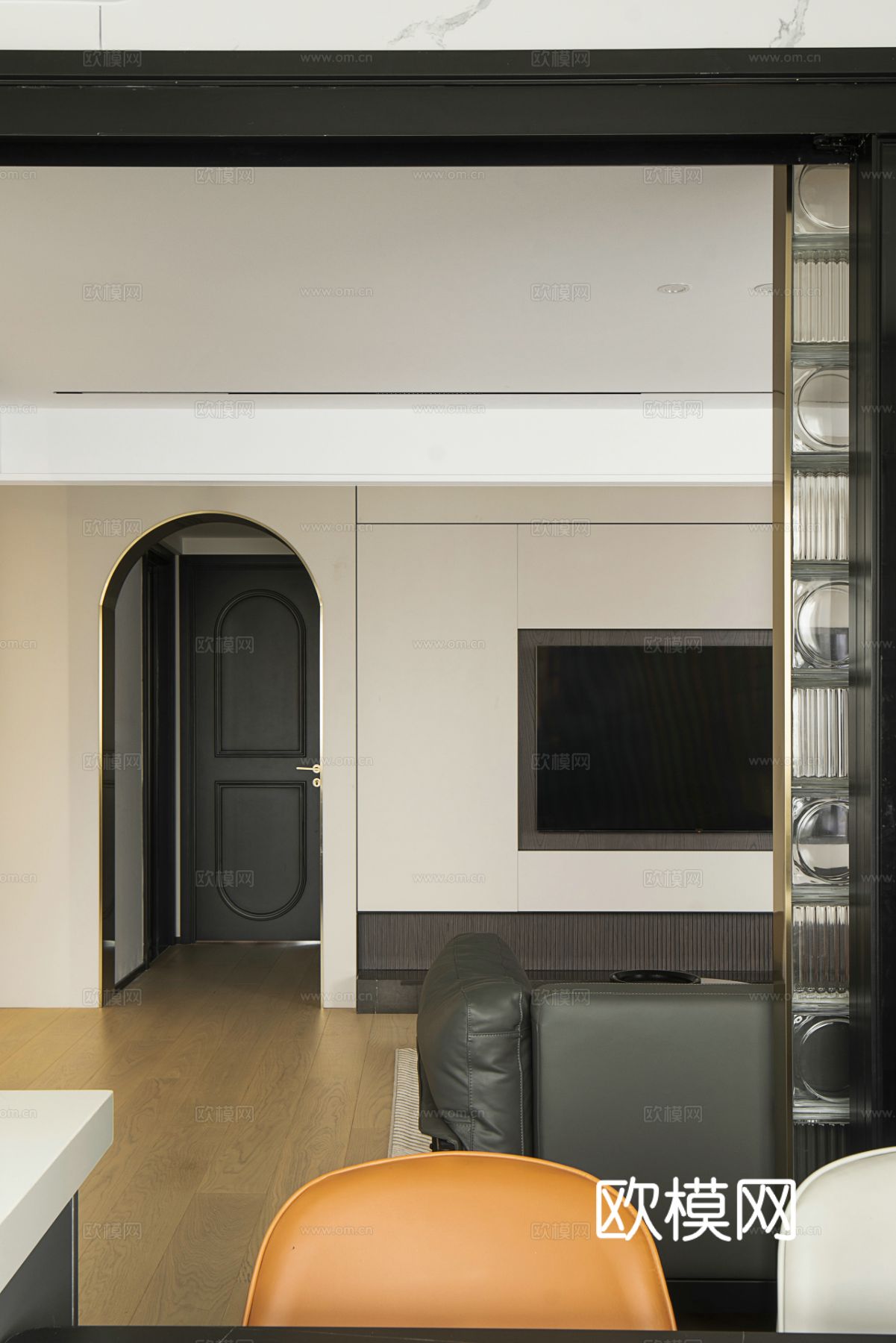 现代家装设计 客厅卧室餐厅 黑白灰 公寓效果图下载（渲染图12）