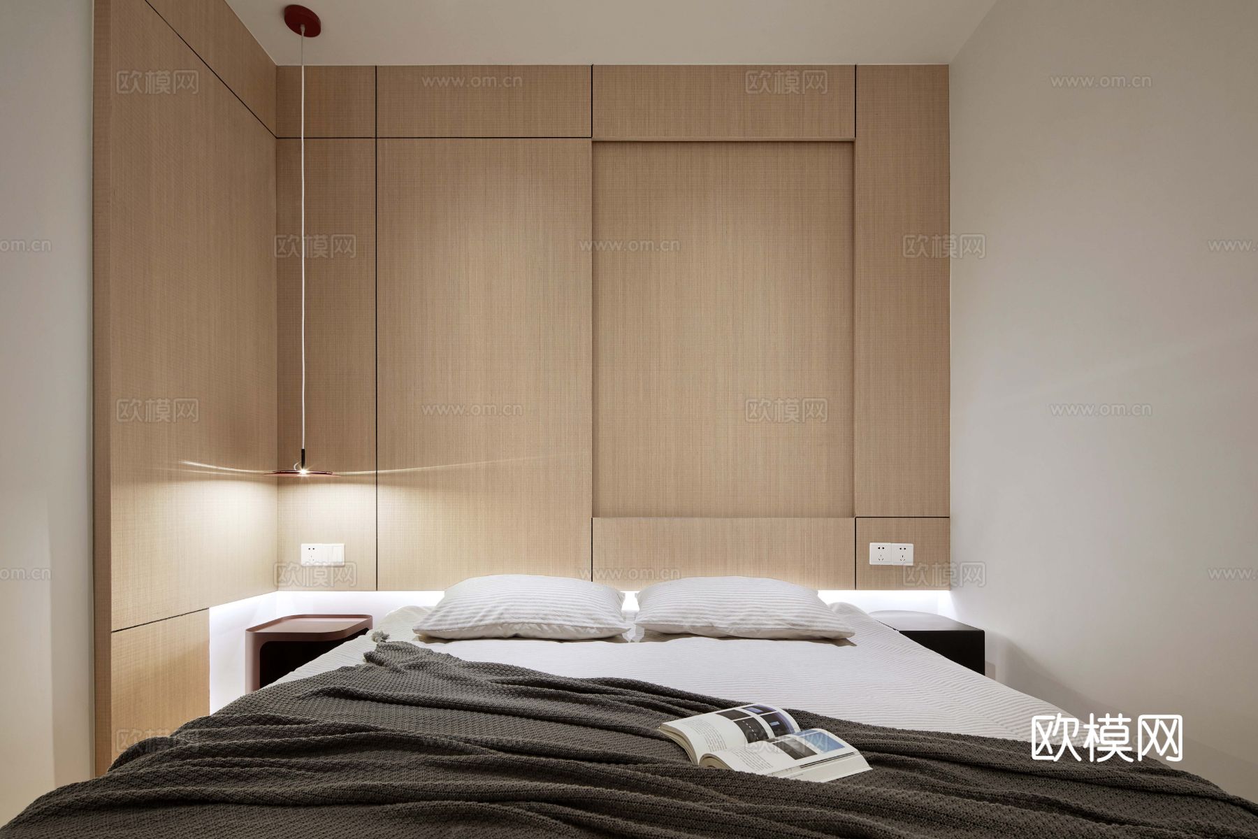 现代奶油风家装效果图客厅卧室餐厅 黑白灰极简效果图下载（渲染图5）