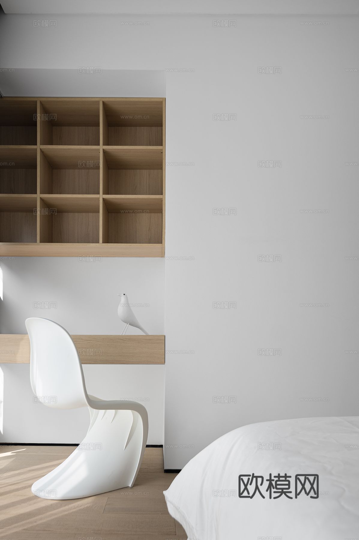 现代家装设计 客厅卧室餐厅 黑白灰 公寓效果图下载（渲染图5）