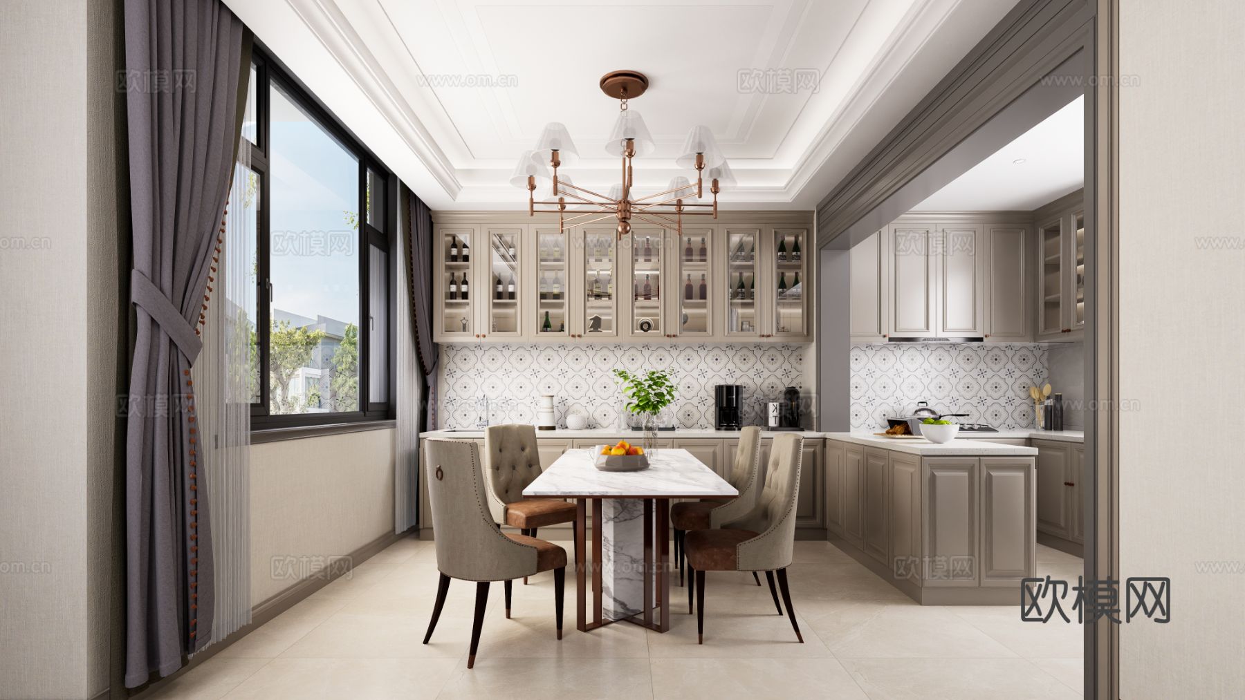 美式别墅空间效果图下载（渲染图11）