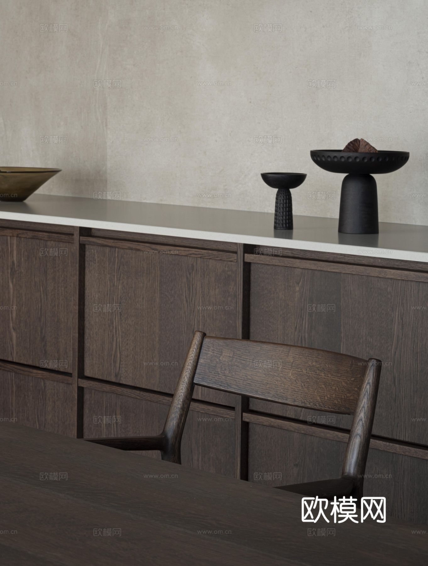 现代家装设计 客厅卧室餐厅 黑白灰 公寓效果图下载（渲染图9）