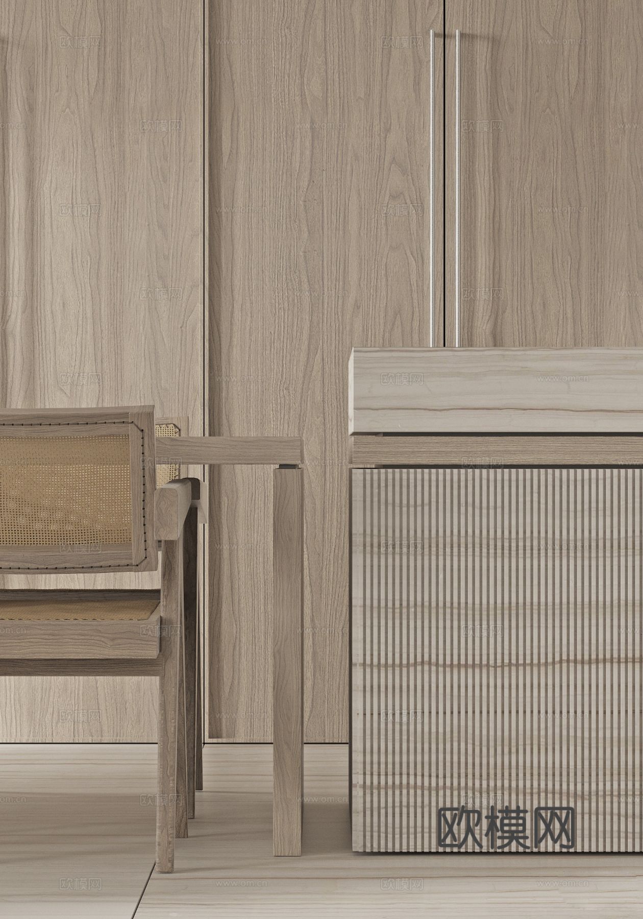 奶油风家装效果图 客厅卧室餐厅 黑白灰极简效果图下载（渲染图8）