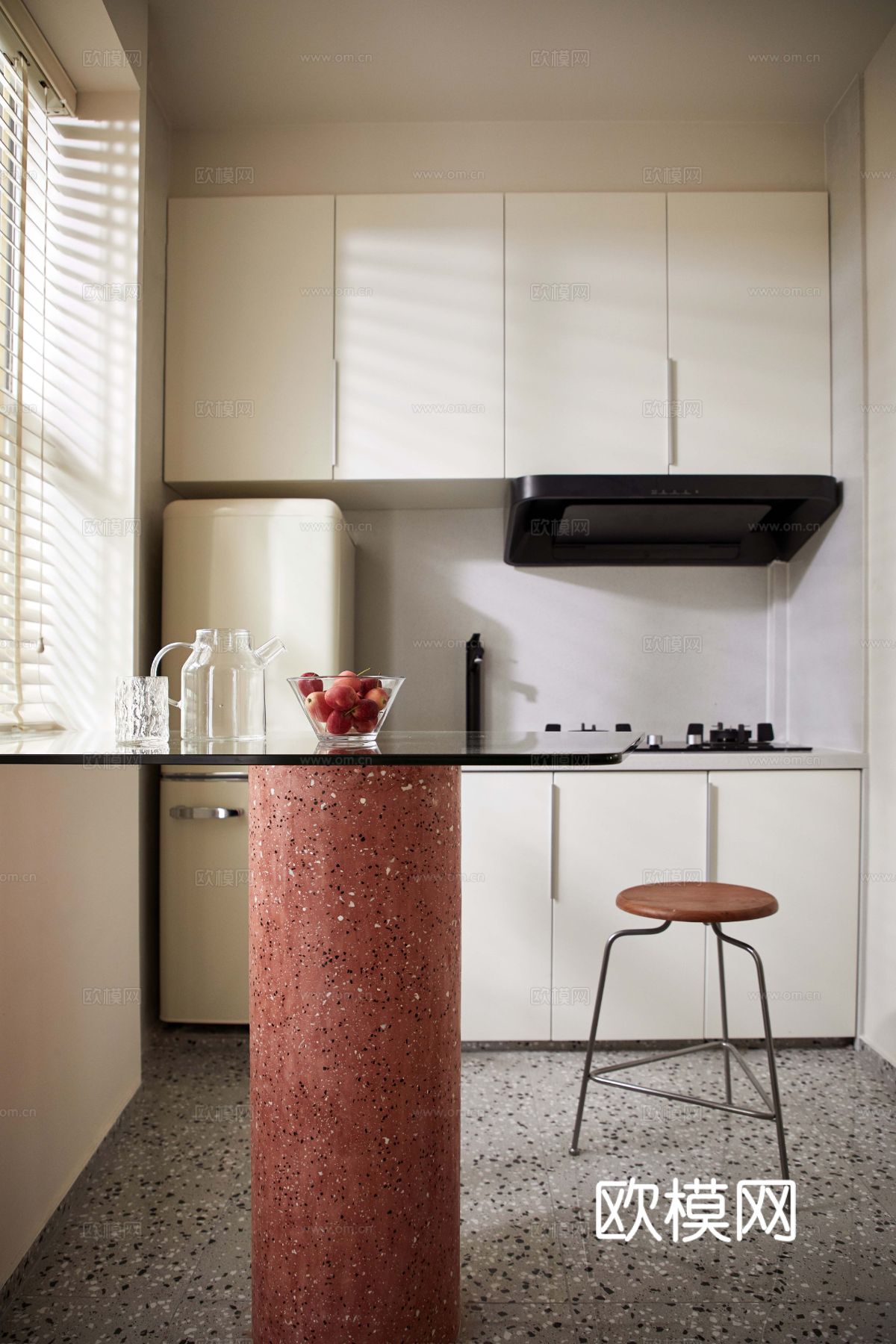 现代奶油风家装效果图客厅卧室餐厅 黑白灰极简效果图下载（渲染图1）