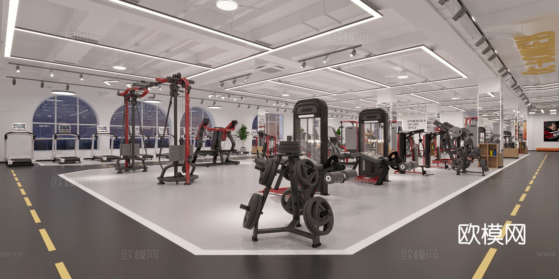 健身房装修效果图下载（渲染图9）