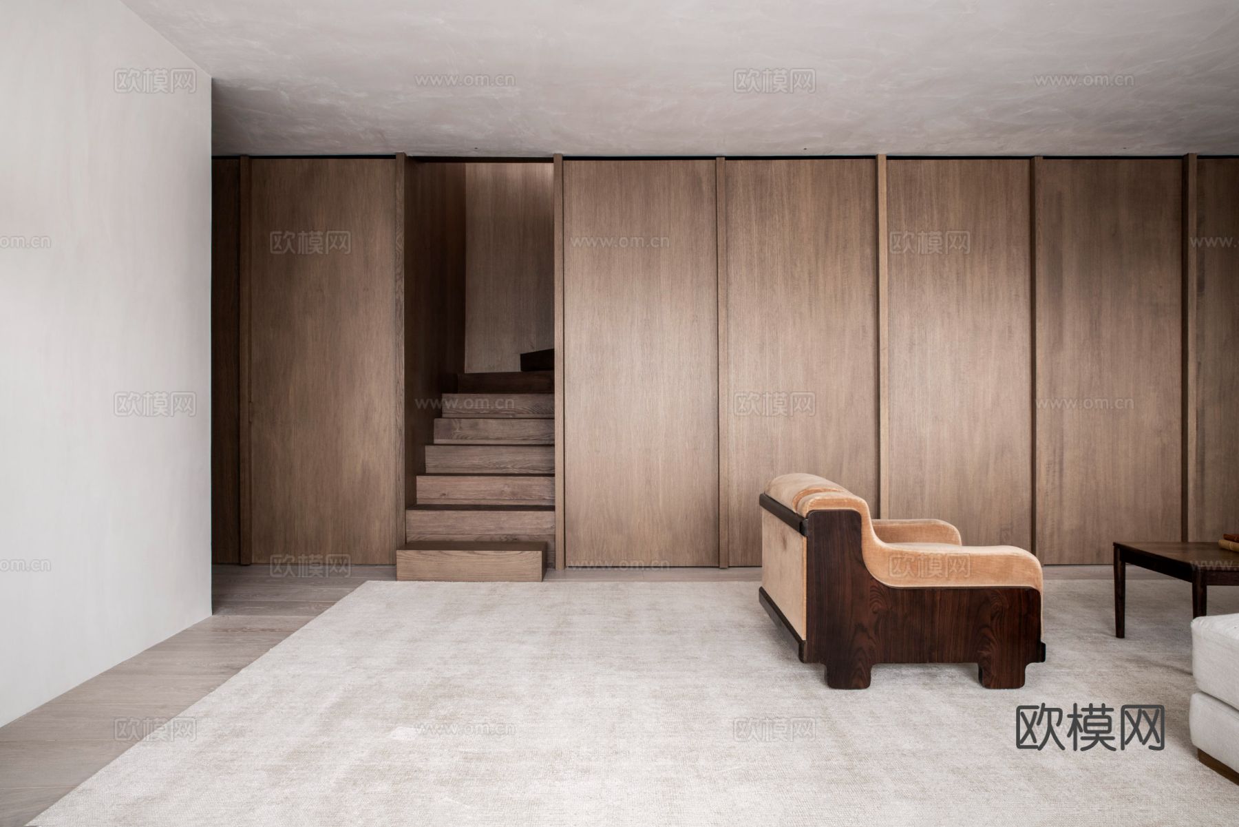 现代简约小户型 公寓家装效果图 客厅卧室餐厅 黑白灰效果图下载（渲染图9）