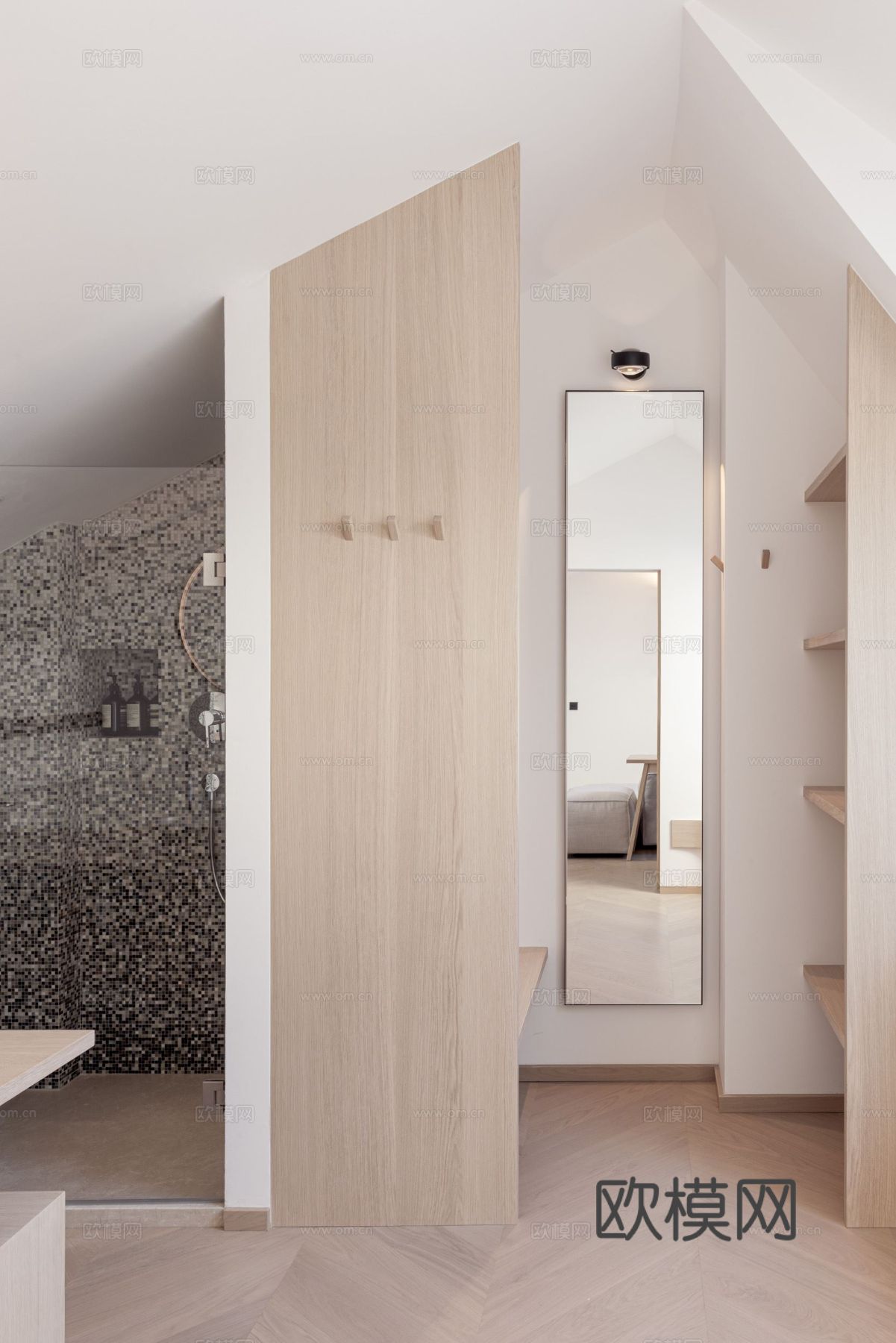 奶油风家装效果图客厅卧室餐厅 黑白灰极简效果图下载（渲染图15）