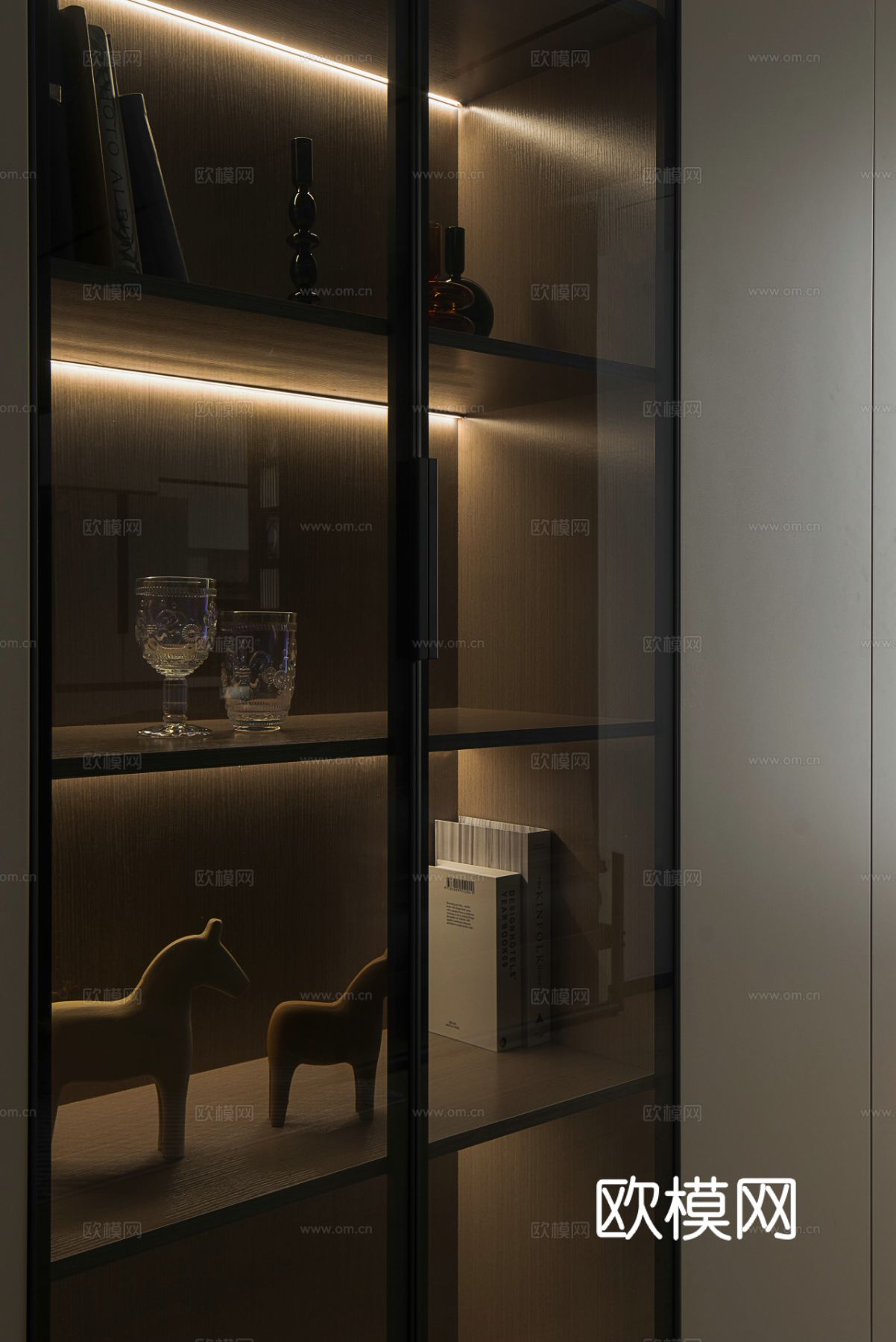 现代家装设计 客厅卧室餐厅 黑白灰 公寓效果图下载（渲染图5）