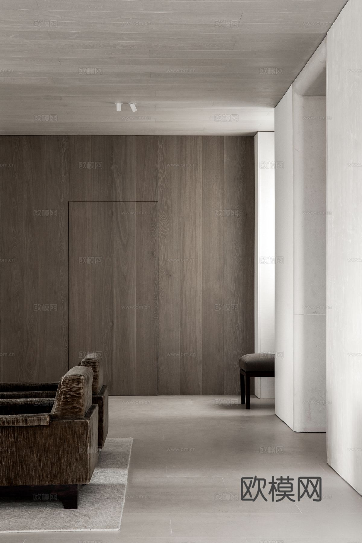 现代简约家装效果图 客厅卧室餐厅 黑白灰效果图下载（渲染图8）