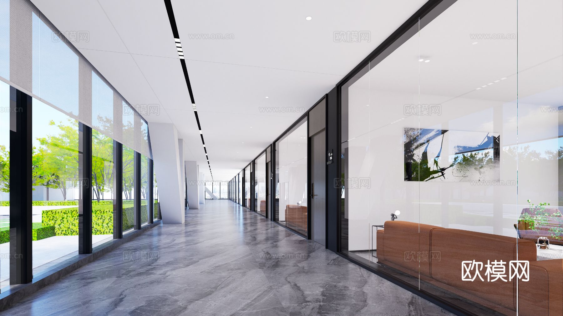 现代卫生间走廊效果图下载（渲染图3）