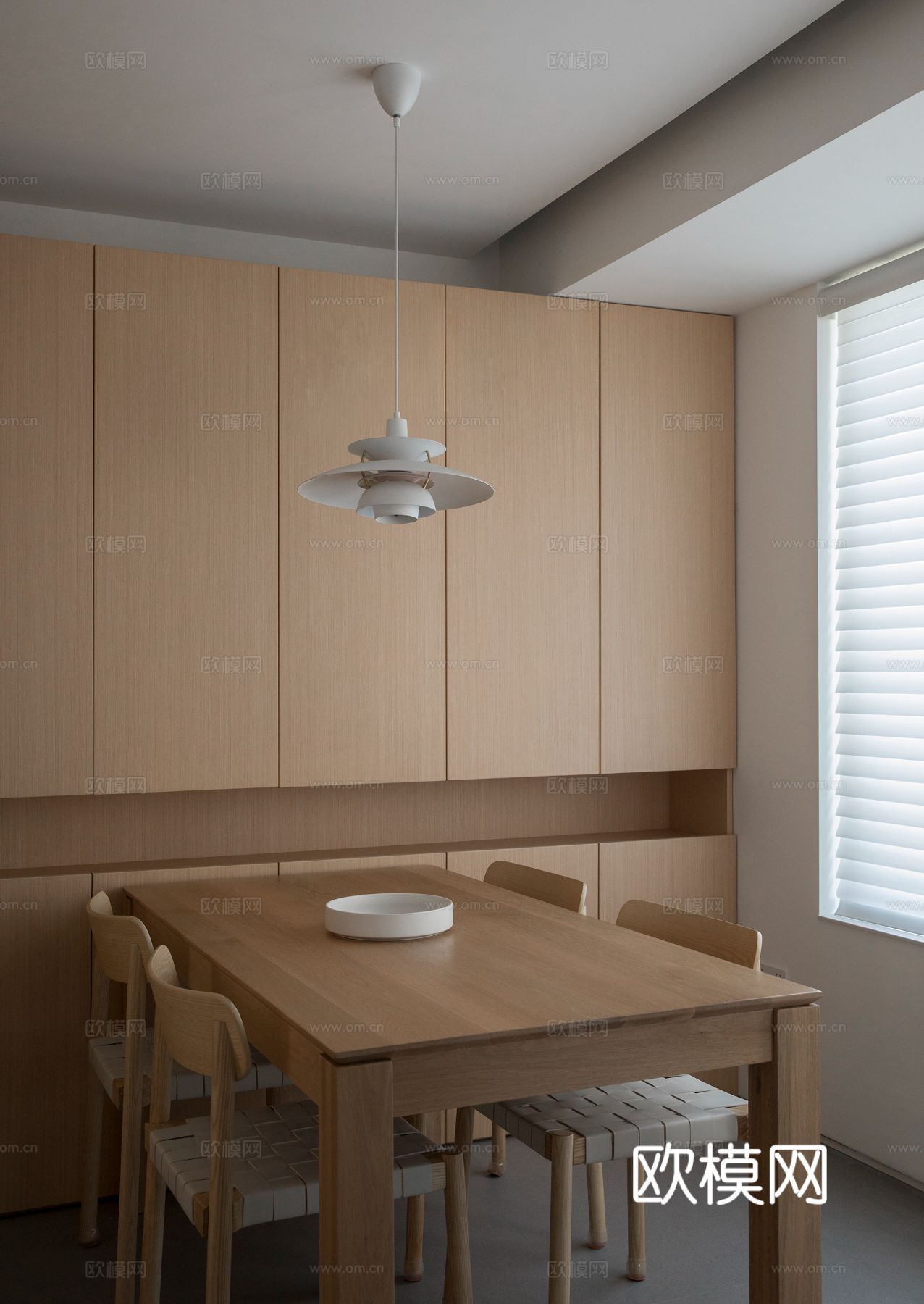 原木奶油风家装设计客厅卧室餐厅 高级灰  极简效果图下载（渲染图12）