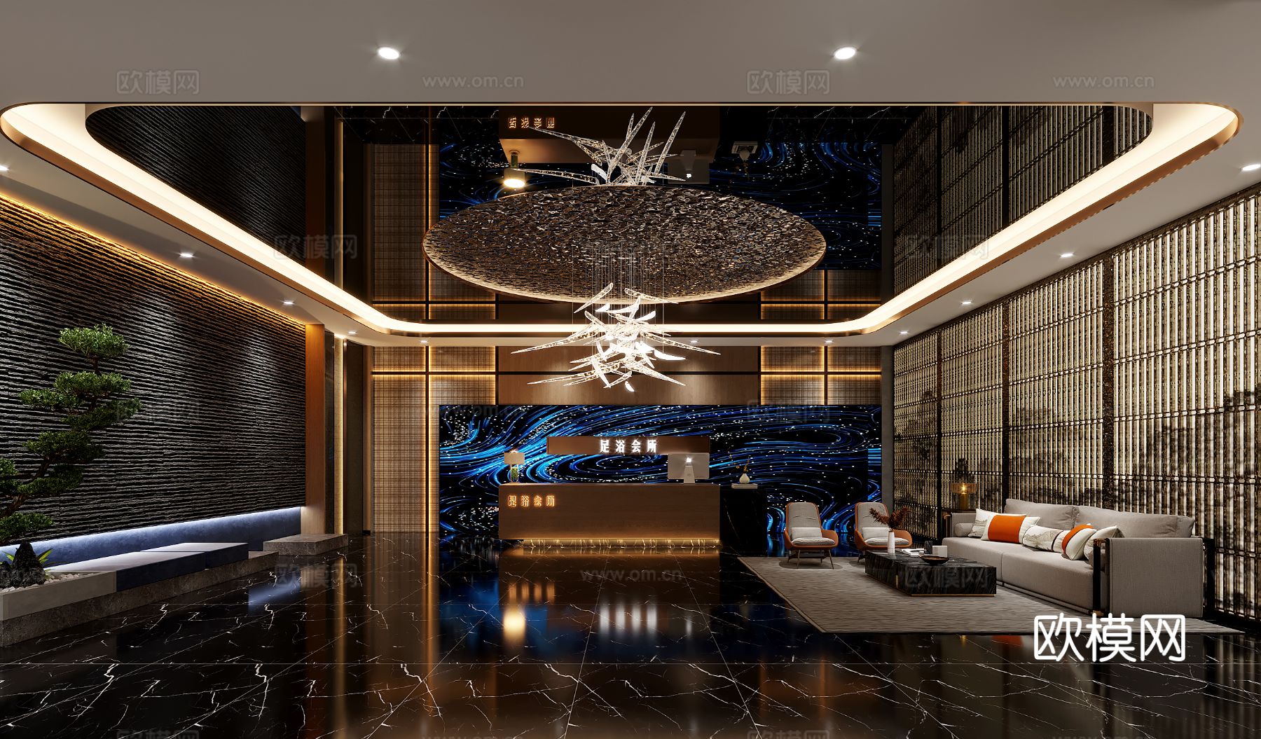 足浴店装修效果图下载（渲染图11）