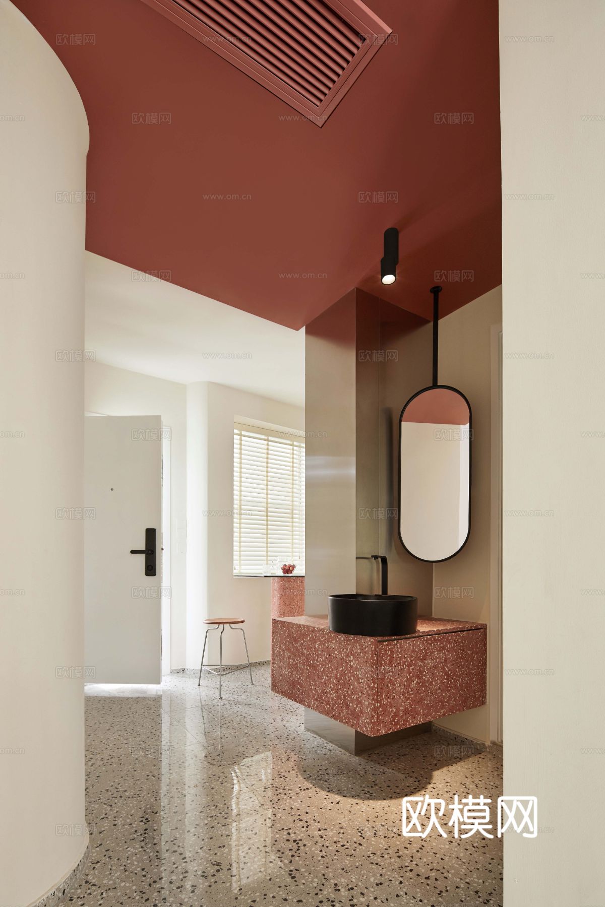 现代奶油风家装效果图客厅卧室餐厅 黑白灰极简效果图下载（渲染图4）