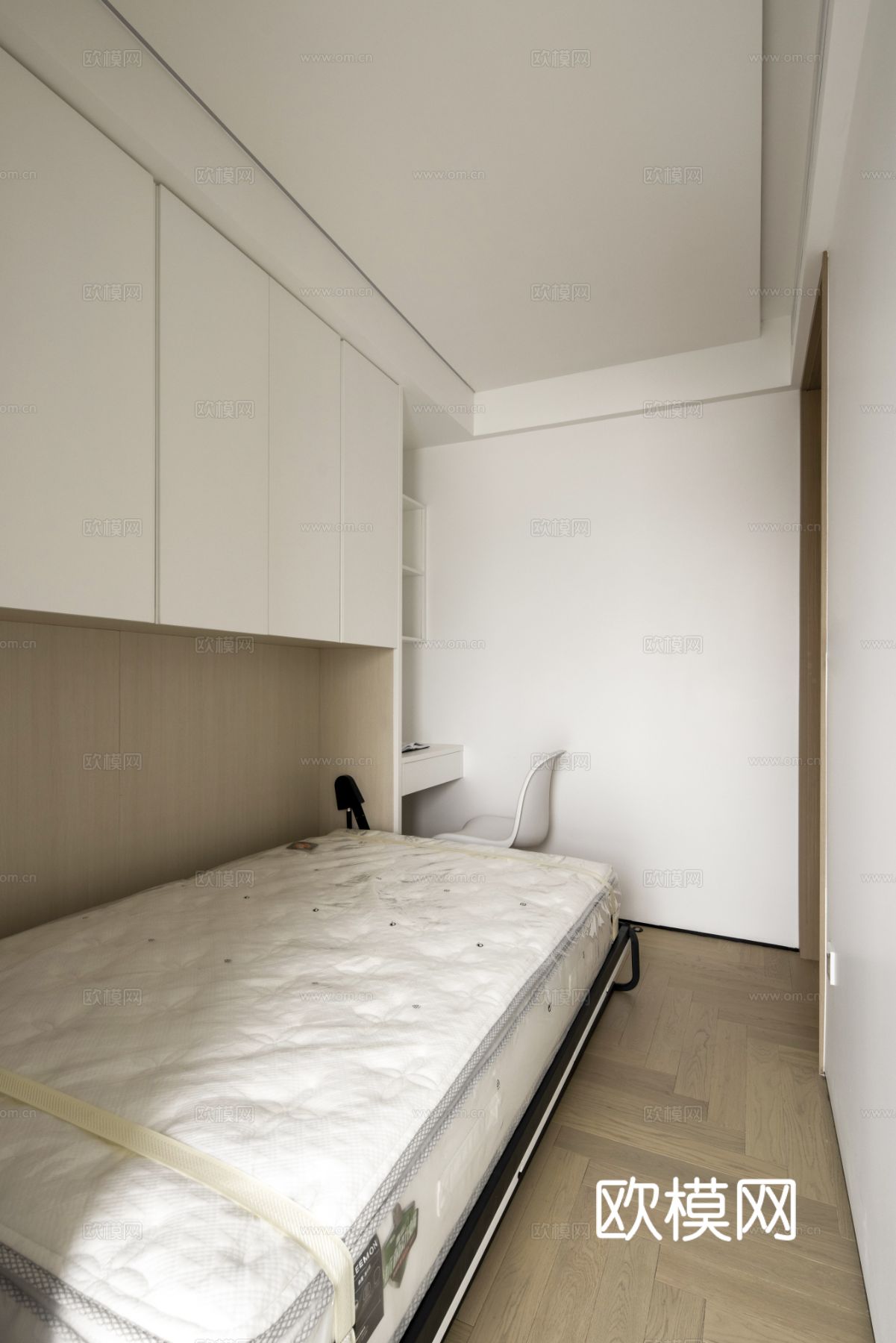 奶油风家装设计 客厅卧室餐厅 黑白灰 公寓效果图下载（渲染图19）