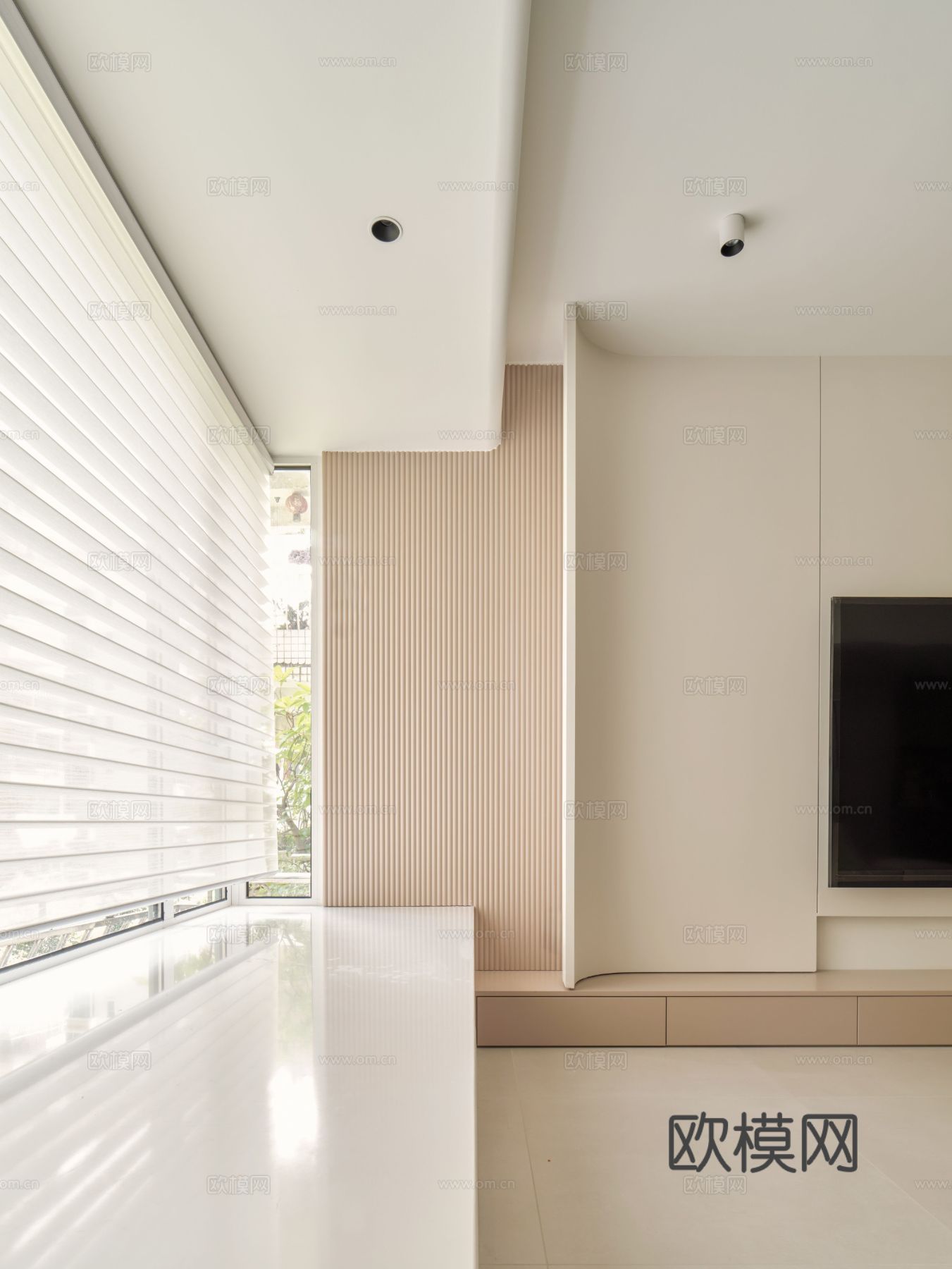 现代家装设计 客厅卧室餐厅 黑白灰 公寓效果图效果图下载（渲染图2）