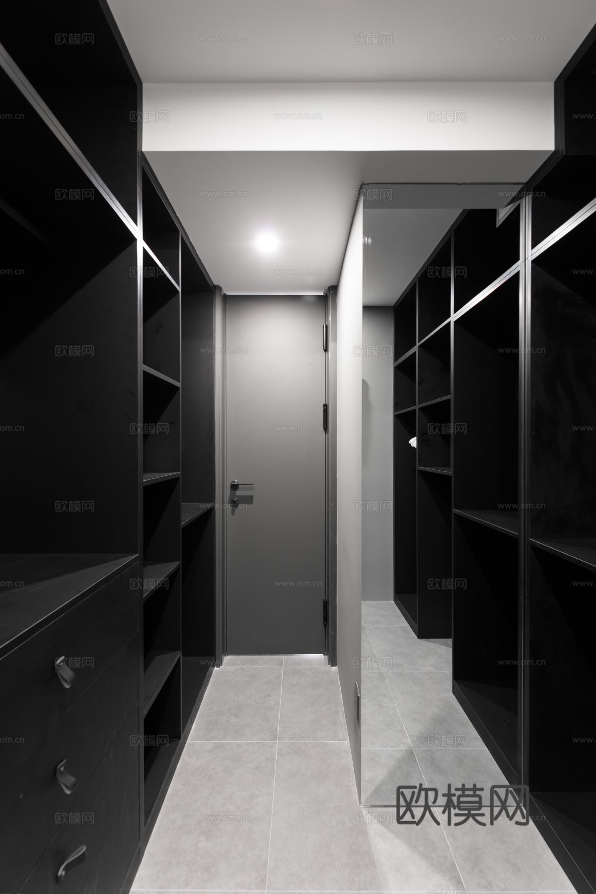 现代家装效果图客厅卧室餐厅 黑白灰极简效果图下载（渲染图4）