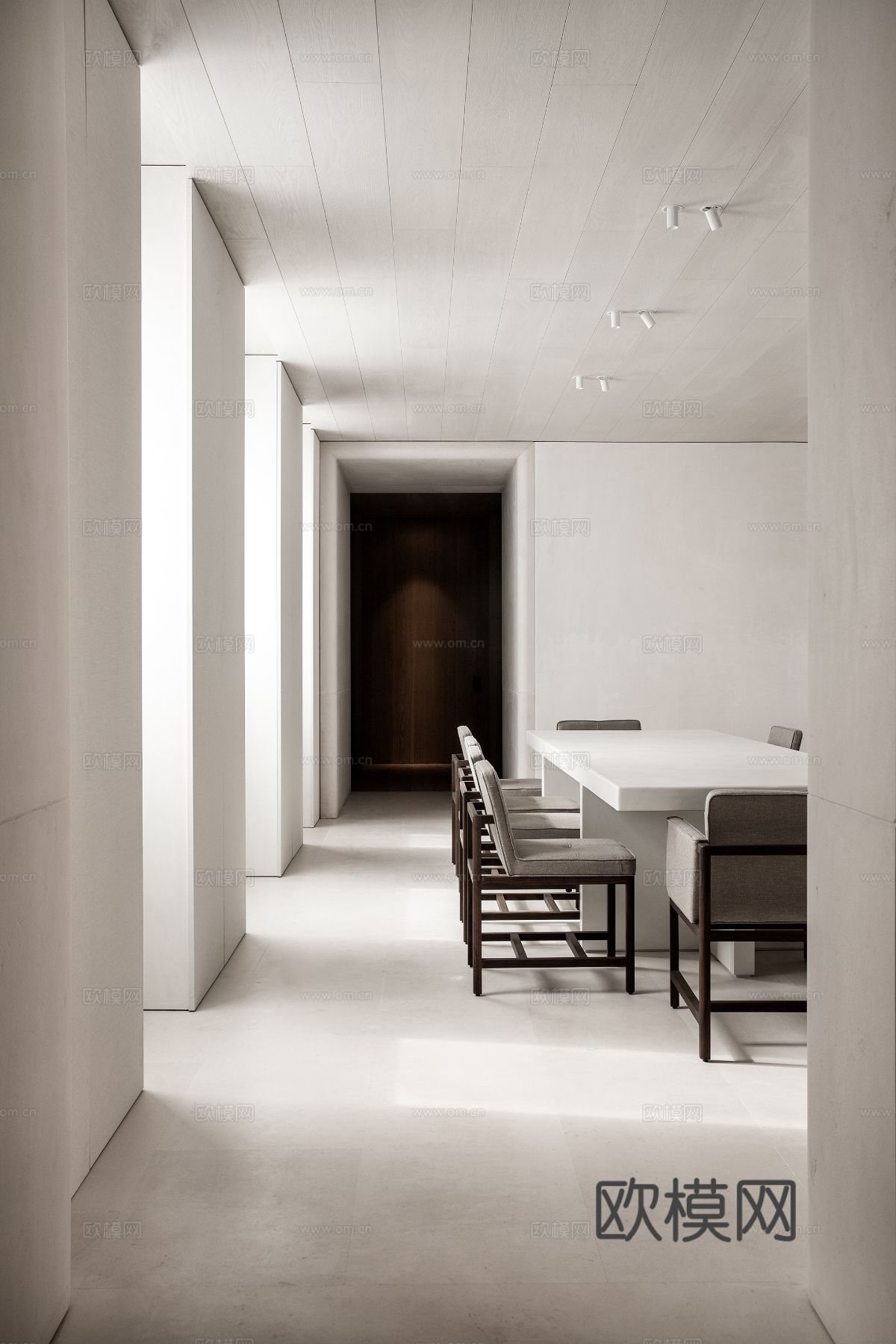 现代简约家装效果图 客厅卧室餐厅 黑白灰效果图下载（渲染图11）