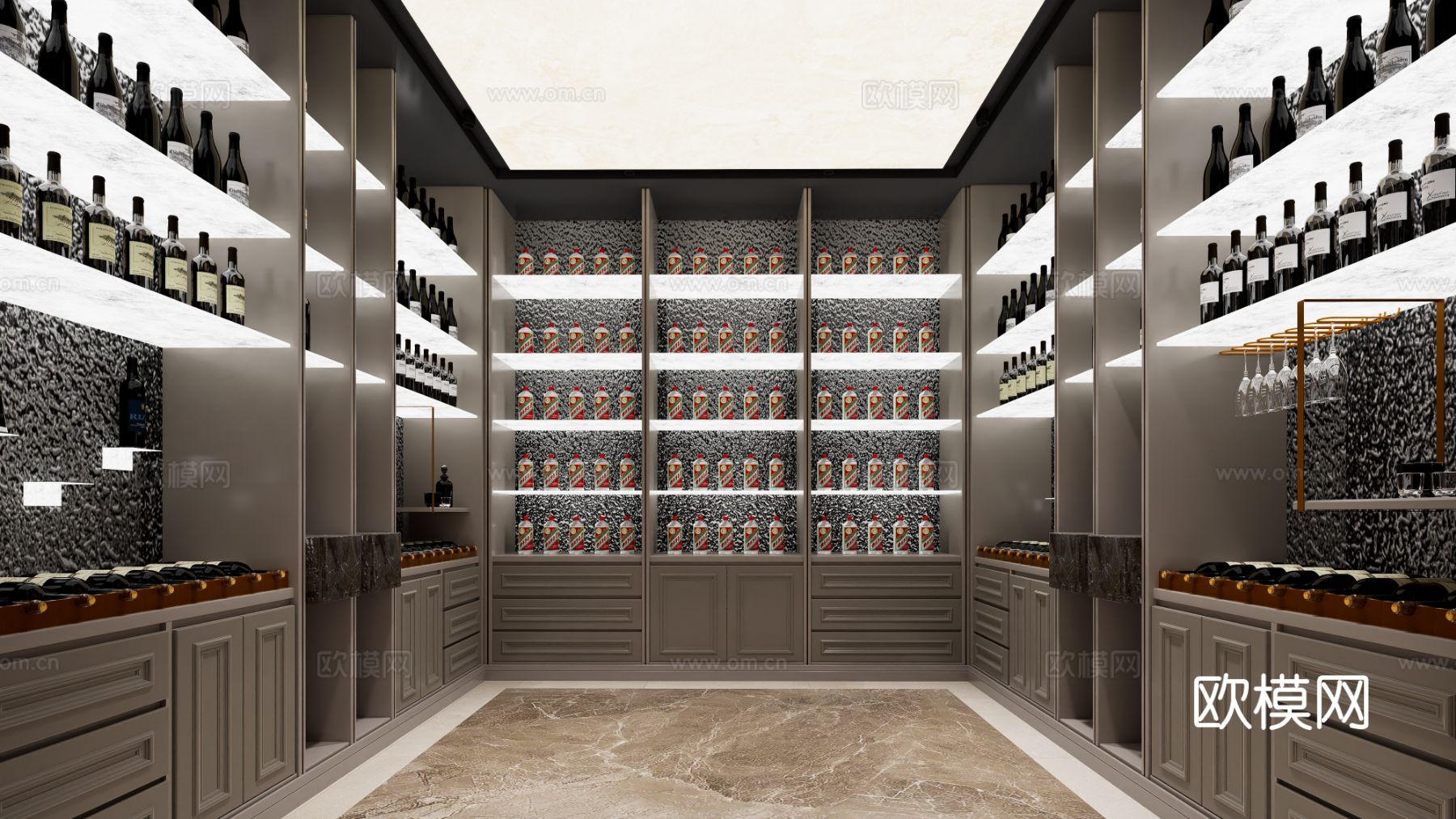 美式别墅空间效果图下载（渲染图6）