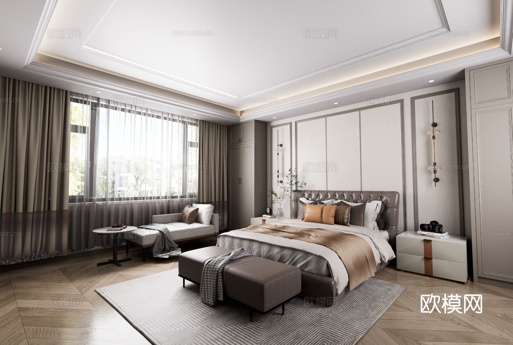 美式别墅空间效果图下载（渲染图4）