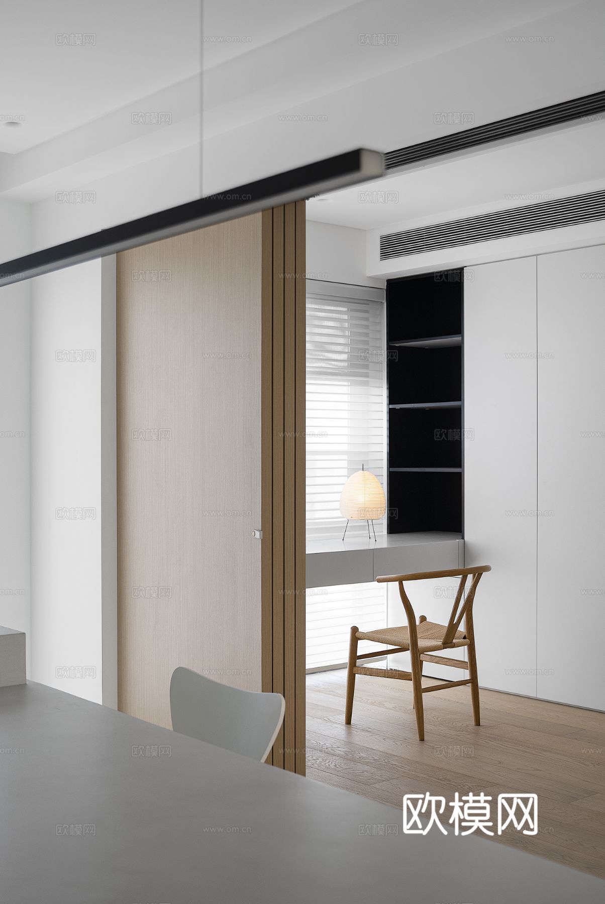 现代家装设计 客厅卧室餐厅 黑白灰 公寓效果图下载（渲染图13）