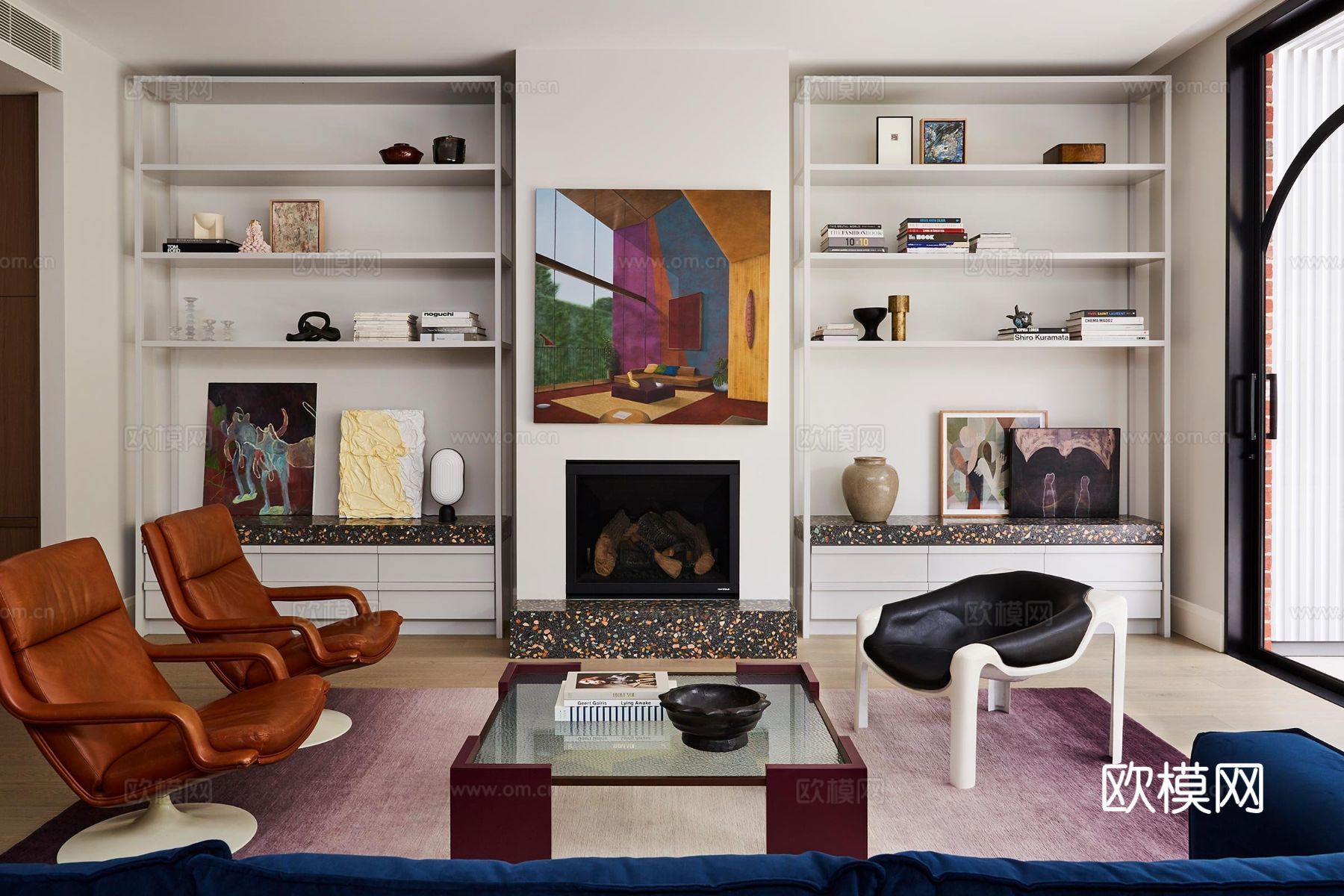 奶油风家装效果图 客厅卧室餐厅 黑白灰极简效果图下载（渲染图1）