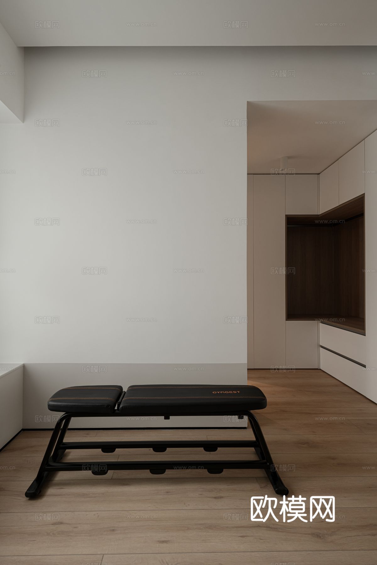 现代家装效果图 客厅卧室餐厅 高级黑白灰效果图下载（渲染图10）