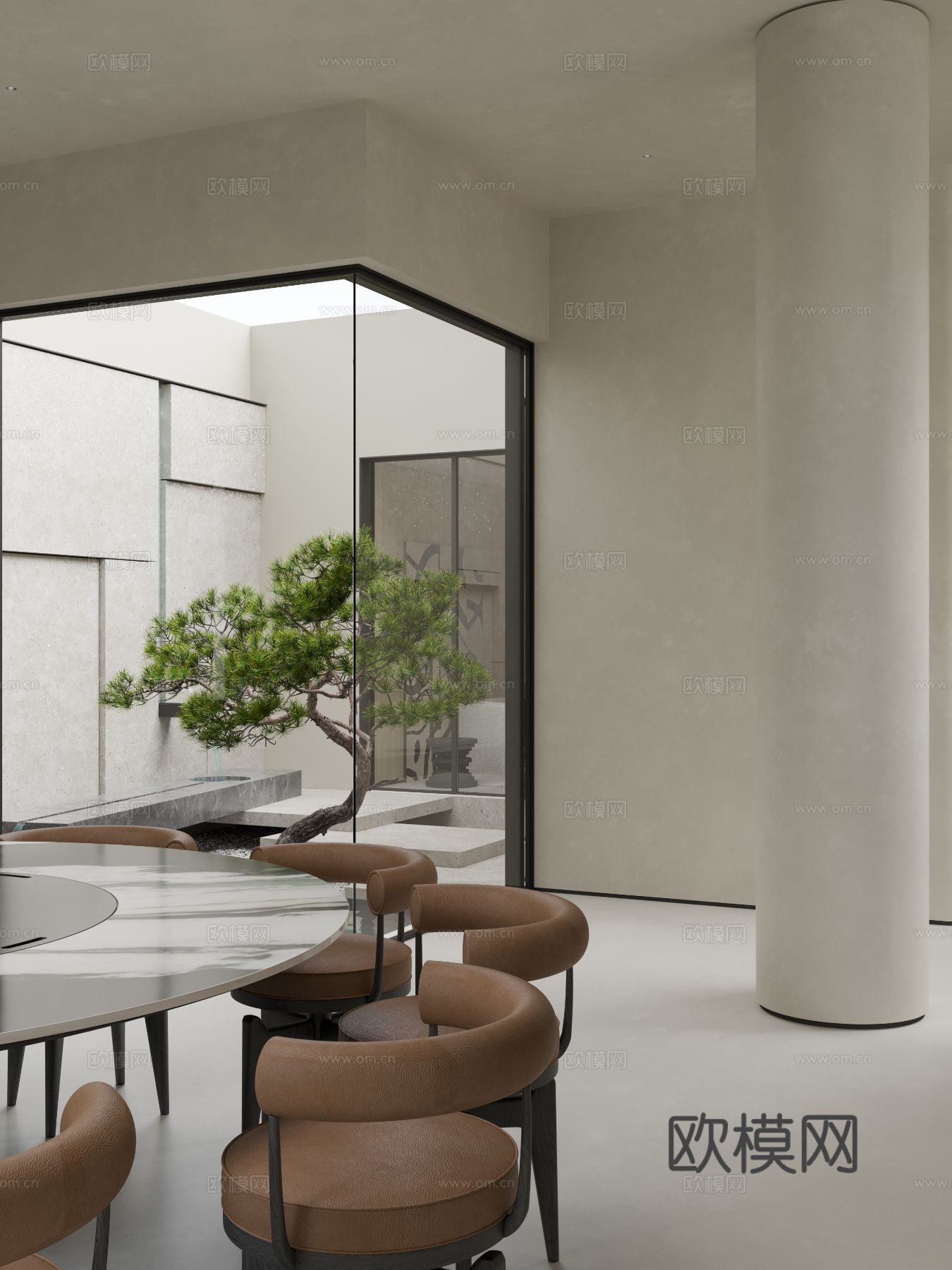 现代家装效果图 客厅卧室餐厅 高级黑白灰效果图下载（渲染图6）