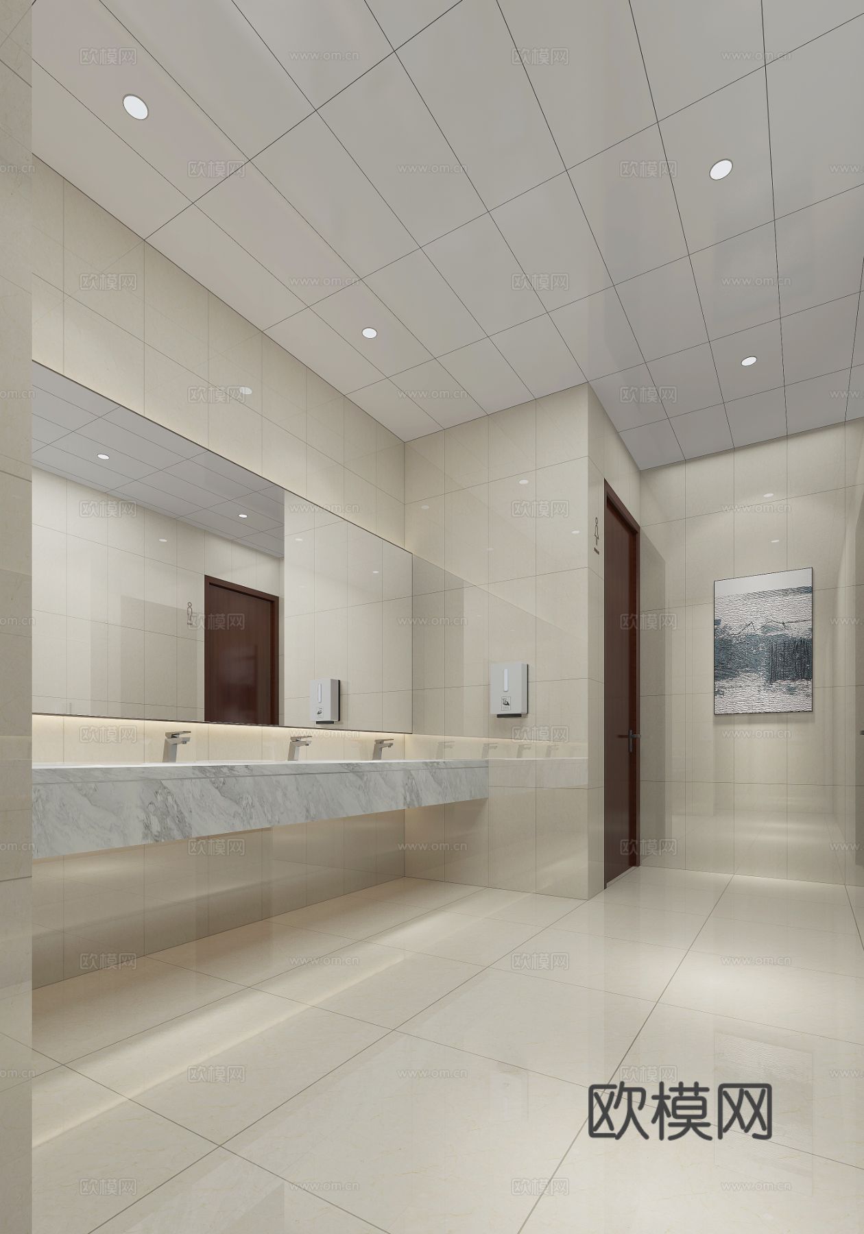 三农实验室办公卫生间效果图下载（渲染图3）