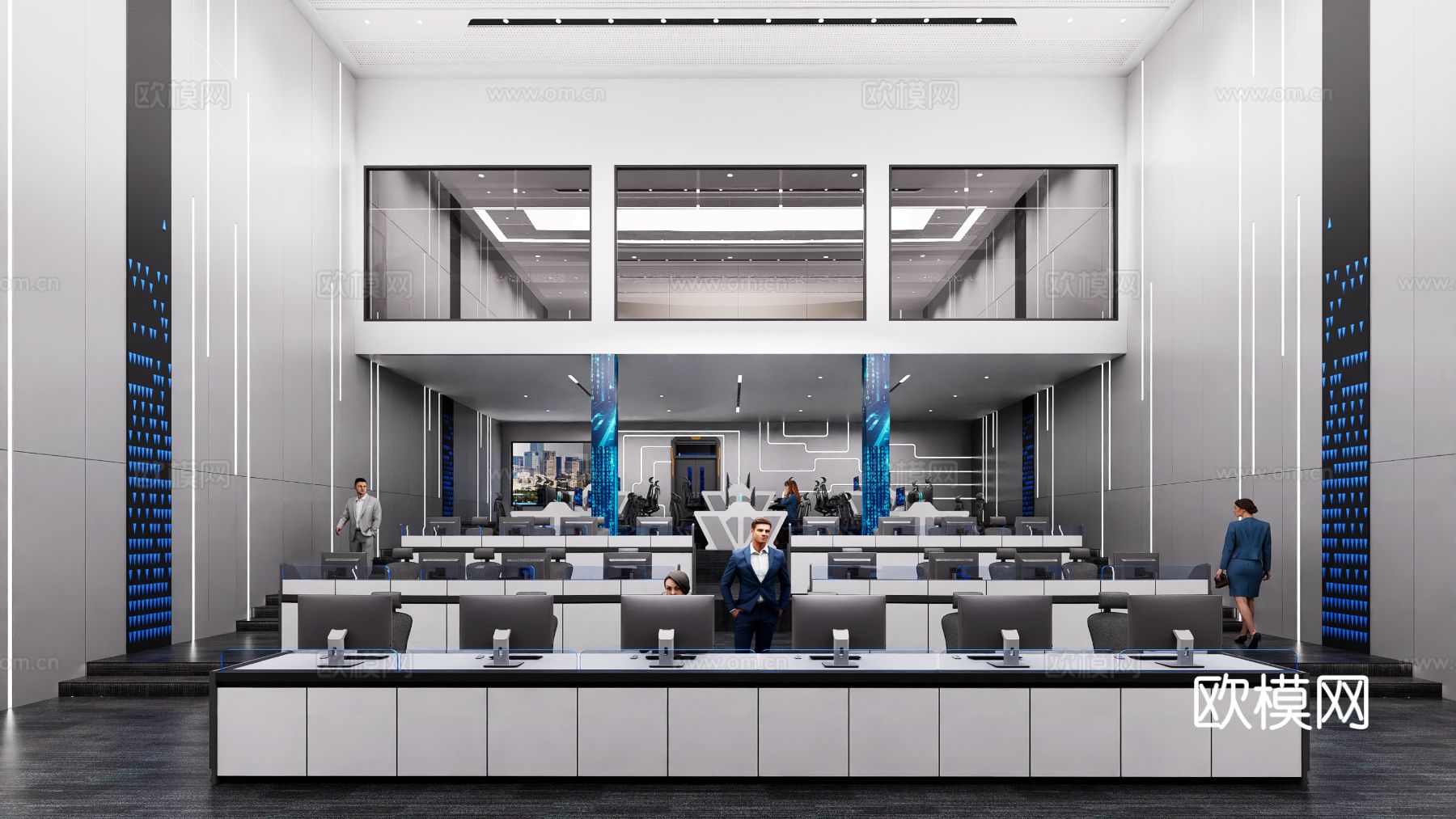 现代科技展厅效果图下载（渲染图1）