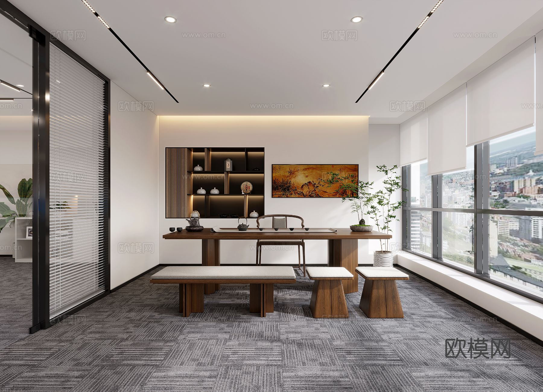 现代办公室装修效果图下载（渲染图3）