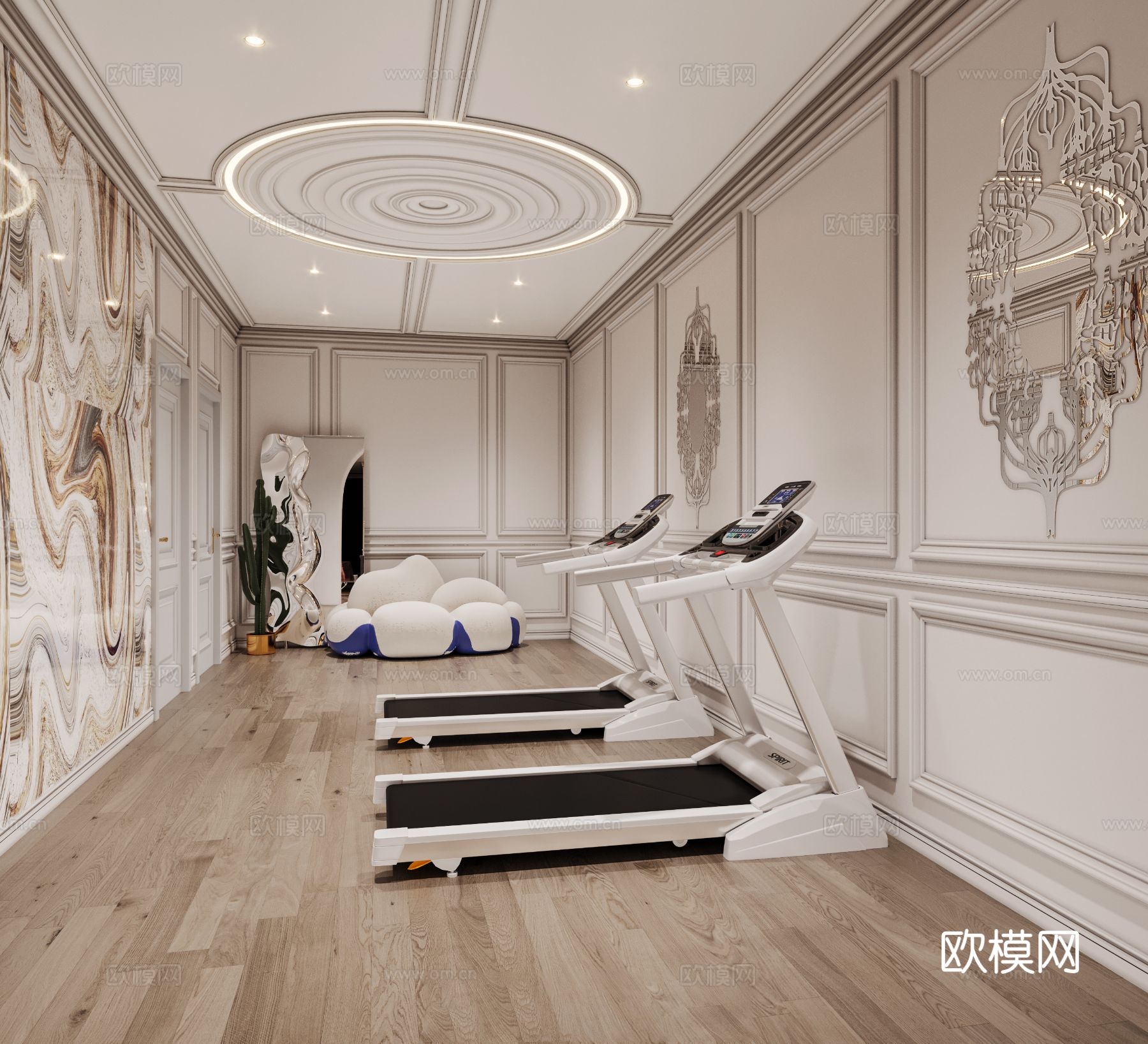 现代奶油风家装效果图客厅卧室餐厅 黑白灰极简效果图下载（渲染图15）