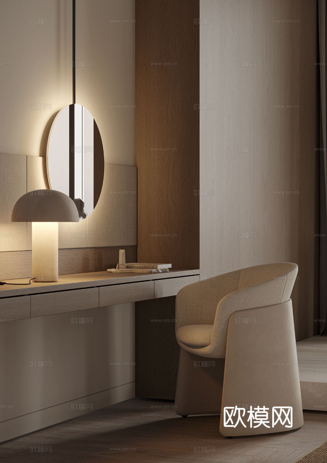 现代简约家装效果图 客厅卧室餐厅 黑自灰效果图下载（渲染图13）