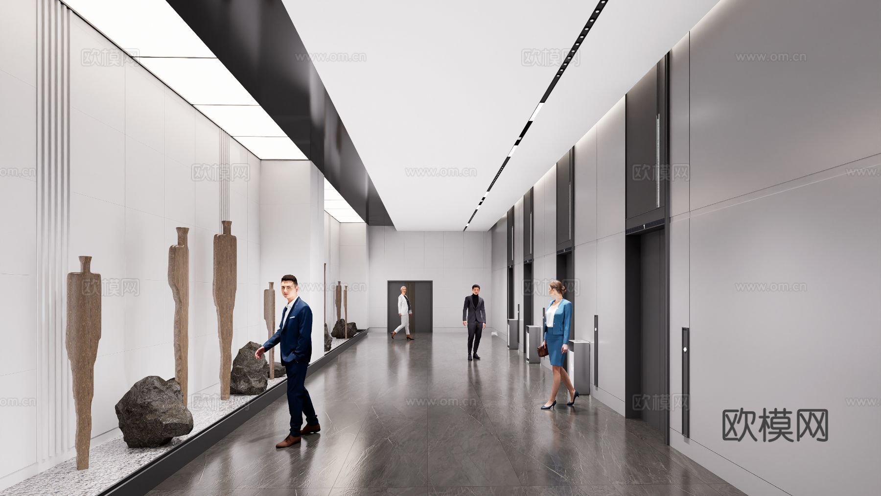 现代卫生间走廊效果图下载（渲染图4）