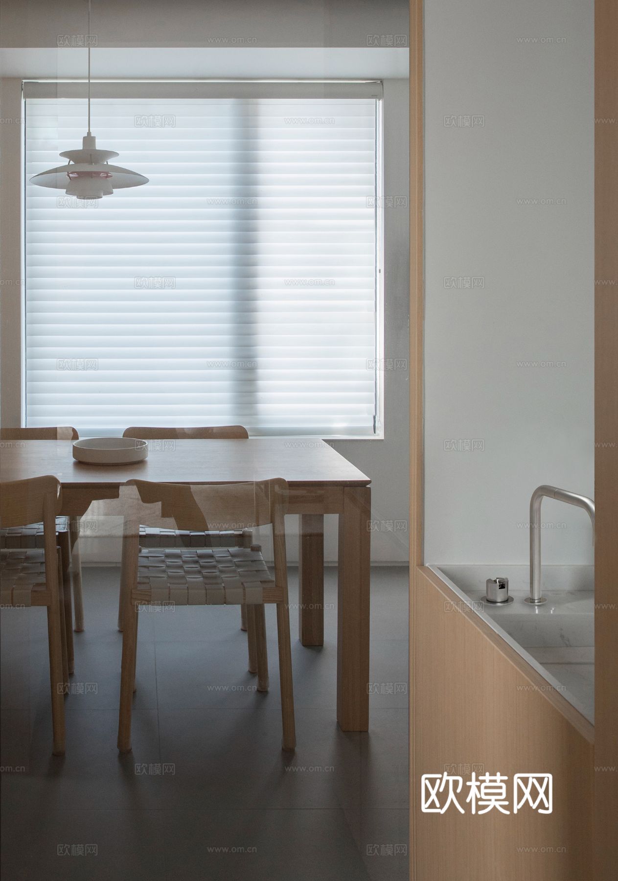 原木奶油风家装设计客厅卧室餐厅 高级灰  极简效果图下载（渲染图13）