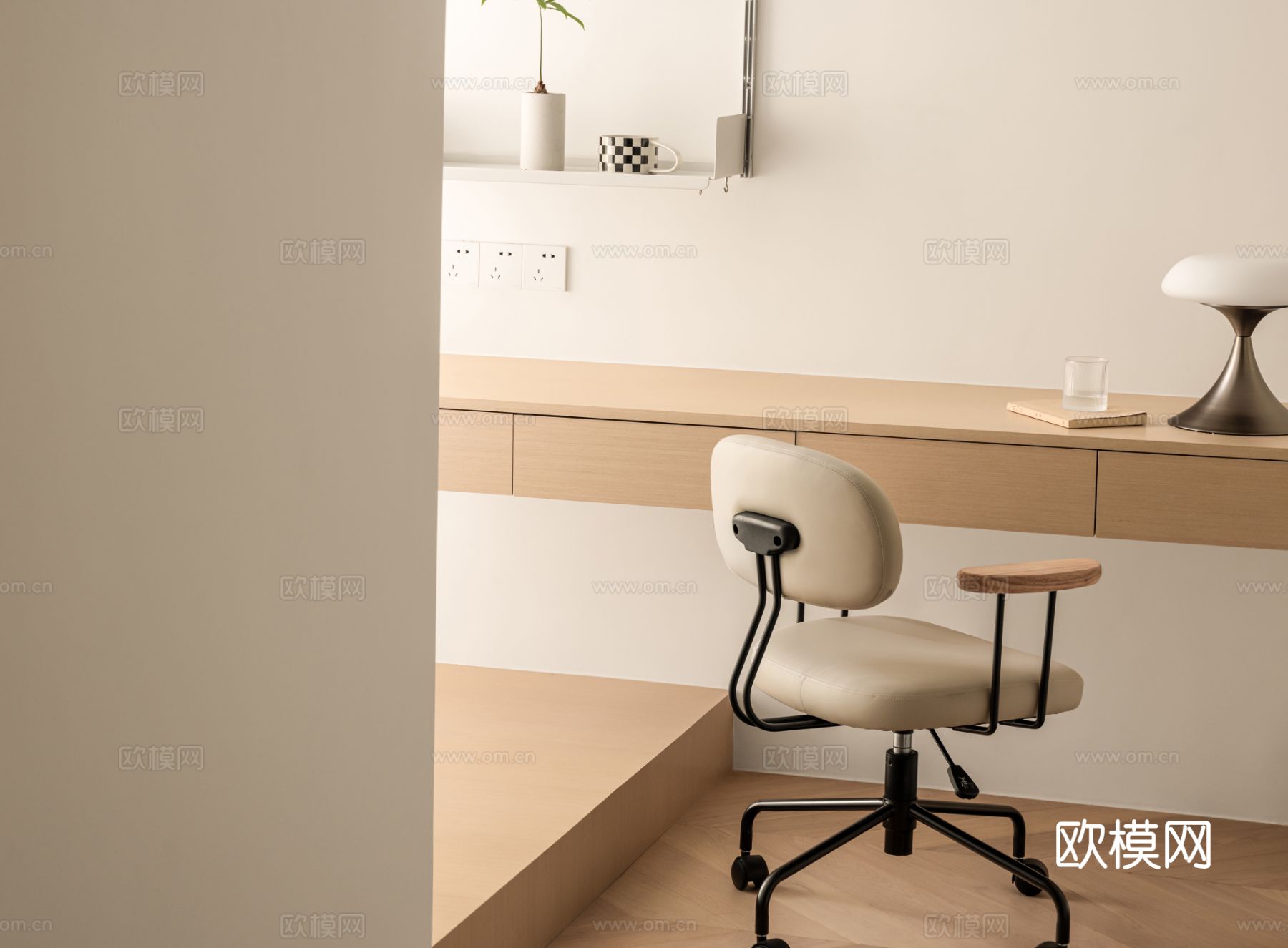 现代家装设计 客厅卧室餐厅 黑白灰 公寓效果图下载（渲染图14）