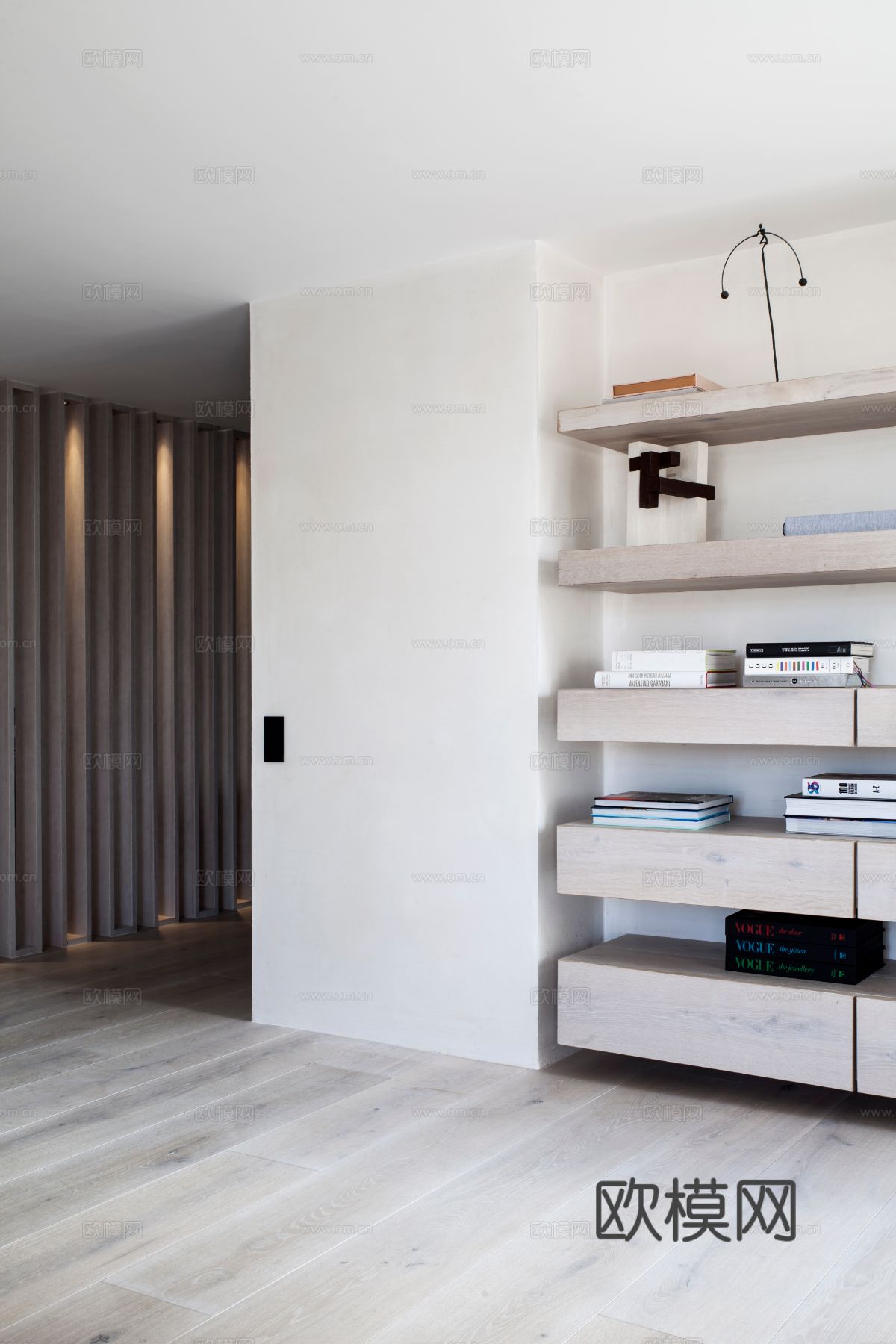 现代简约家装效果图 客厅卧室餐厅 黑白灰效果图下载（渲染图6）