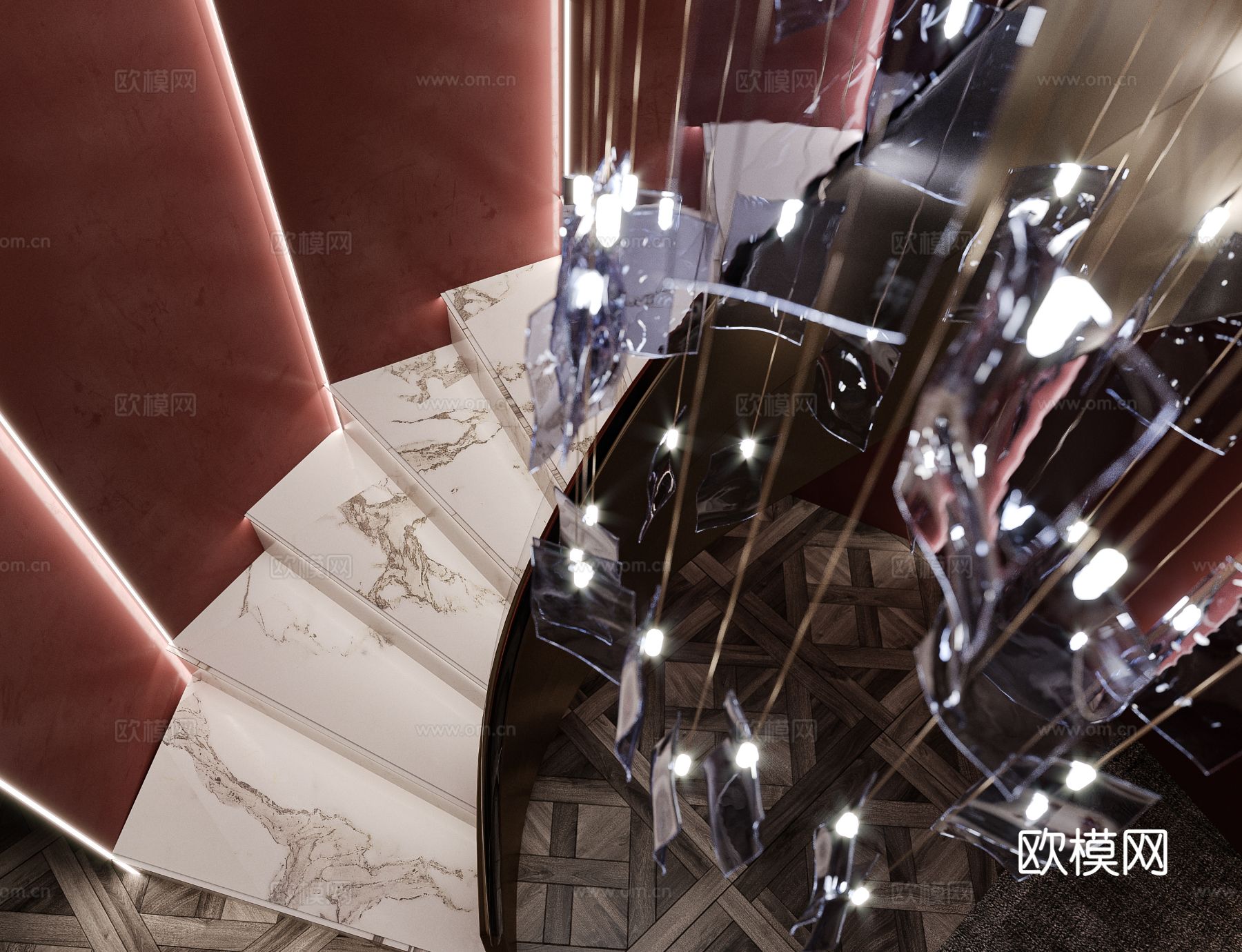 现代奶油风家装效果图客厅卧室餐厅 黑白灰极简效果图下载（渲染图8）