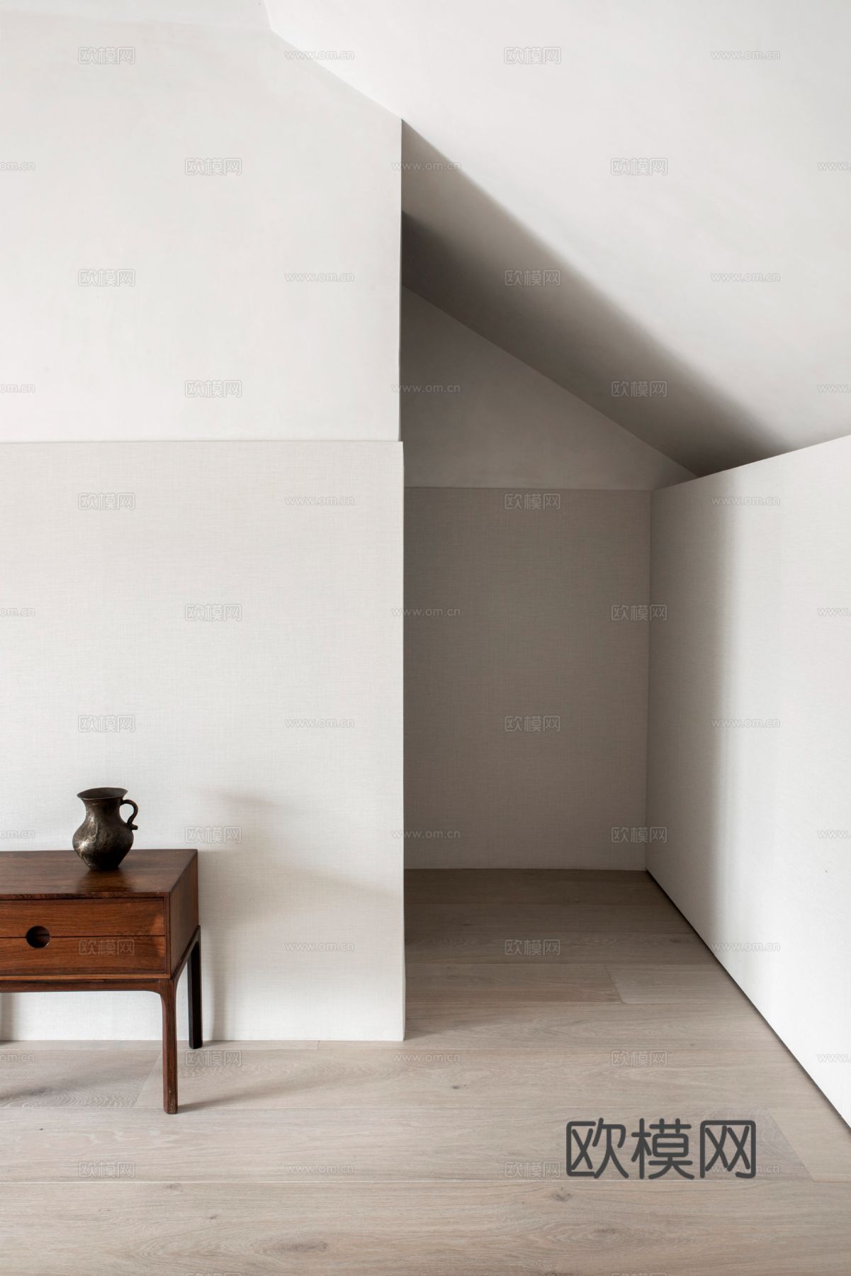 现代简约小户型 公寓家装效果图 客厅卧室餐厅 黑白灰效果图下载（渲染图11）