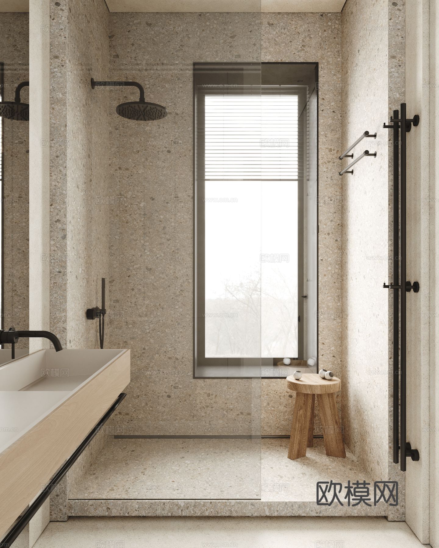 现代家装设计 客厅卧室餐厅 黑白灰 公寓效果图下载（渲染图11）