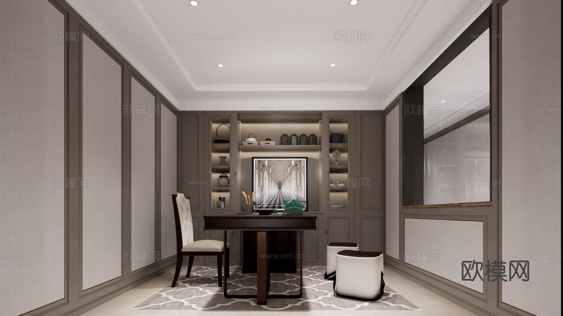 美式别墅空间效果图下载（渲染图9）