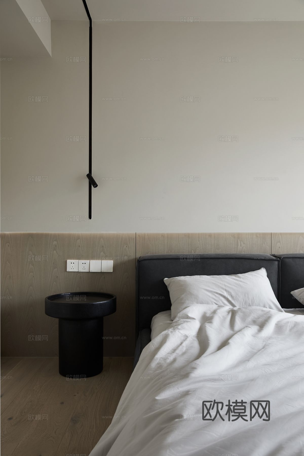 玩代家装效果图 客厅卧辜餐厅 高级黑自灰效果图下载（渲染图5）