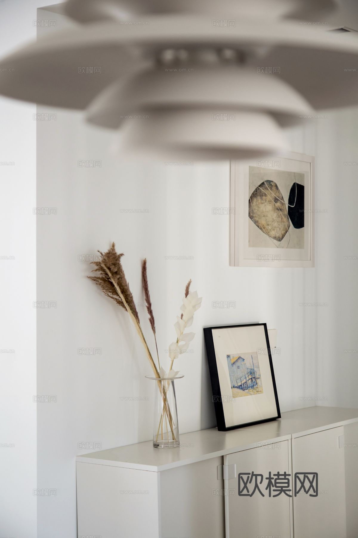 原木效果图客厅卧室餐厅 黑白灰极简效果图下载（渲染图14）