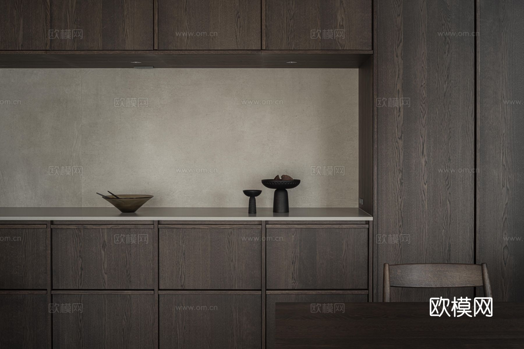 现代家装设计 客厅卧室餐厅 黑白灰 公寓效果图下载（渲染图7）