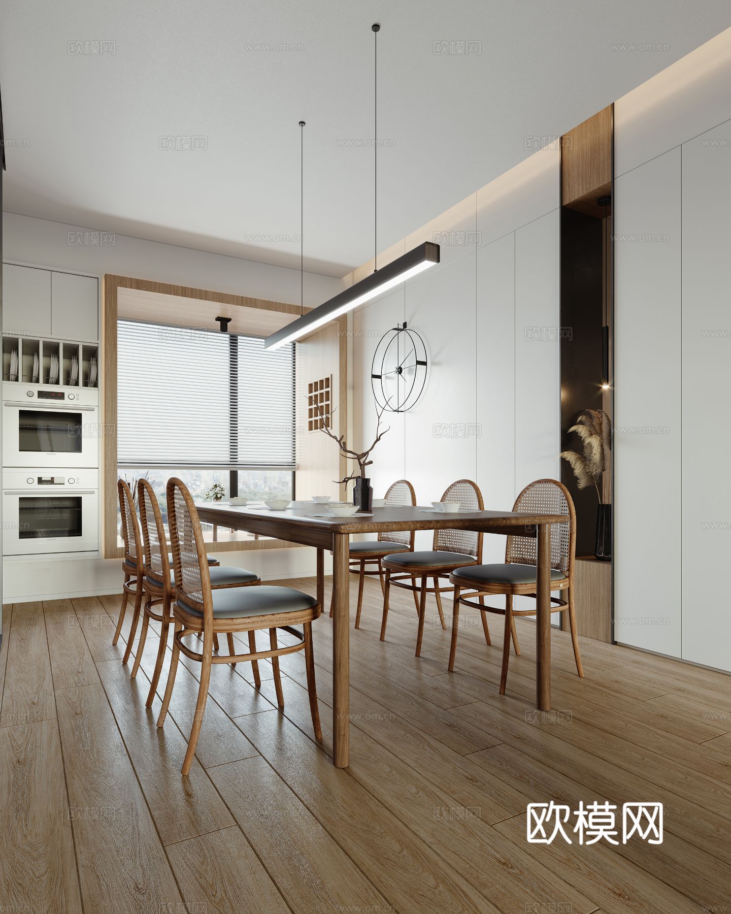 现代奶油风家装设计客厅卧室餐厅 高级灰  极简效果图下载（渲染图6）