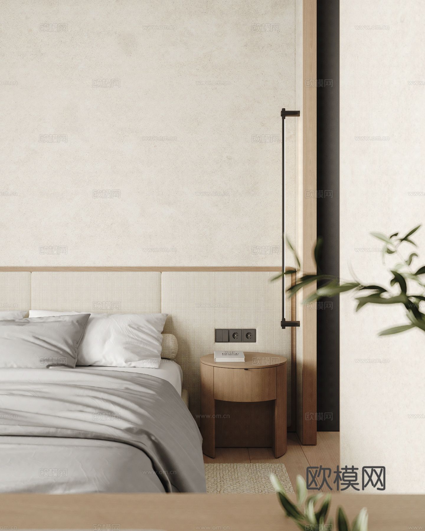 现代家装设计 客厅卧室餐厅 黑白灰 公寓效果图下载（渲染图7）